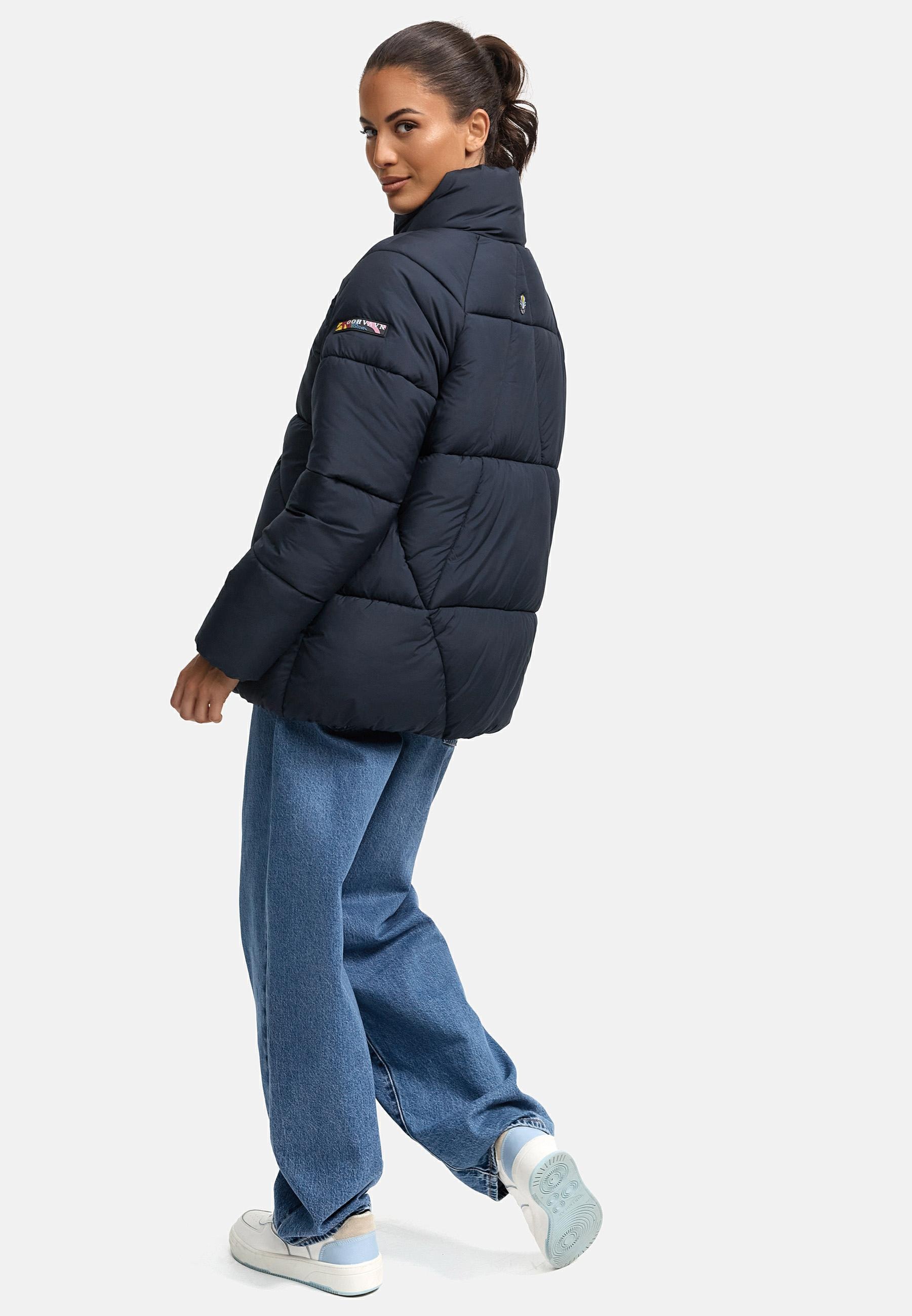 Navahoo Steppjacke »Schokolinaa 14«, ohne Kapuze, Winterjacke mit modischer Steppung & hohem Kragen