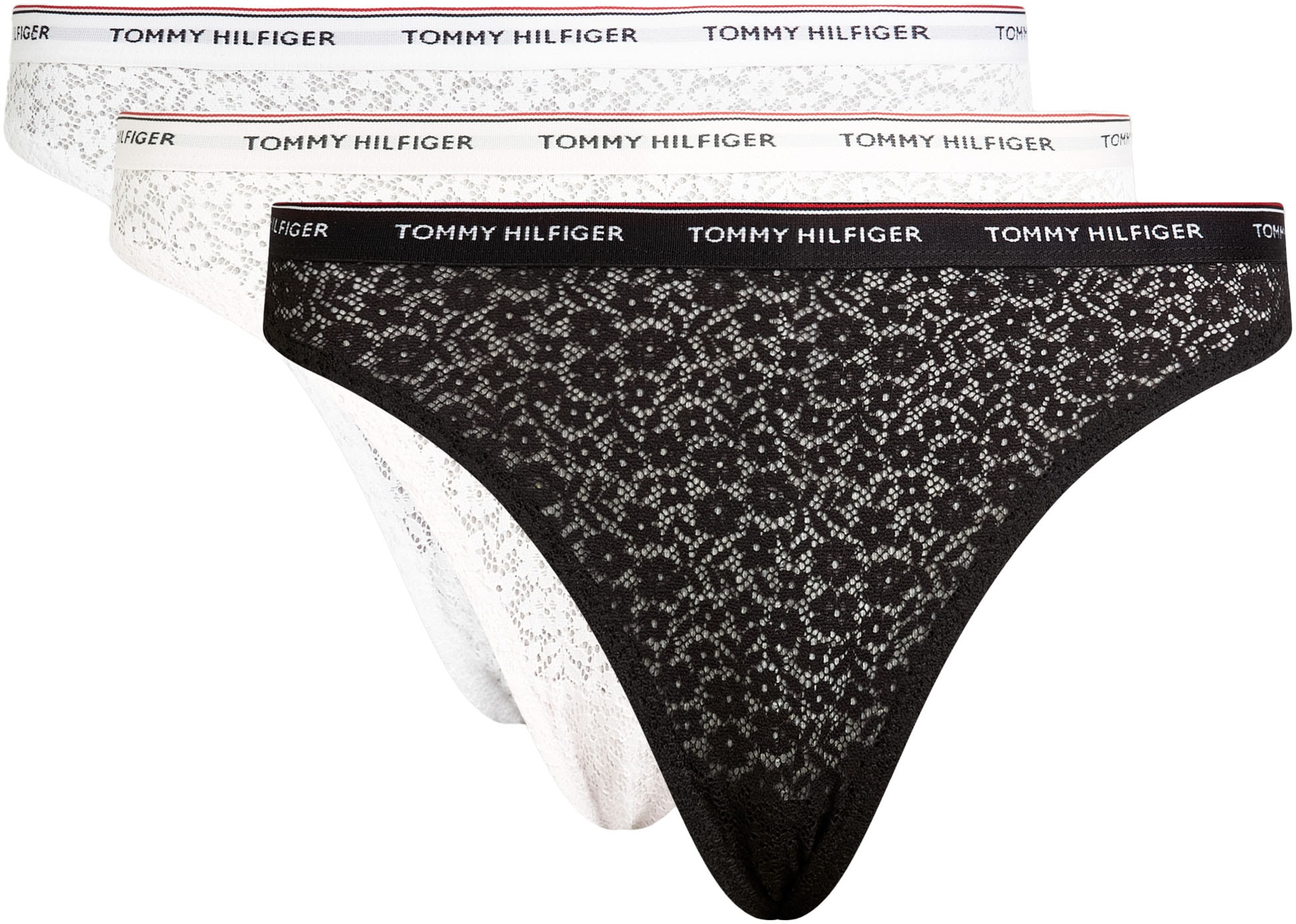 Slip »3 PACK THONG LACE (EXT SIZES)«, (Packung, 3er-Pack), mit Tommy Hilfiger Logobund