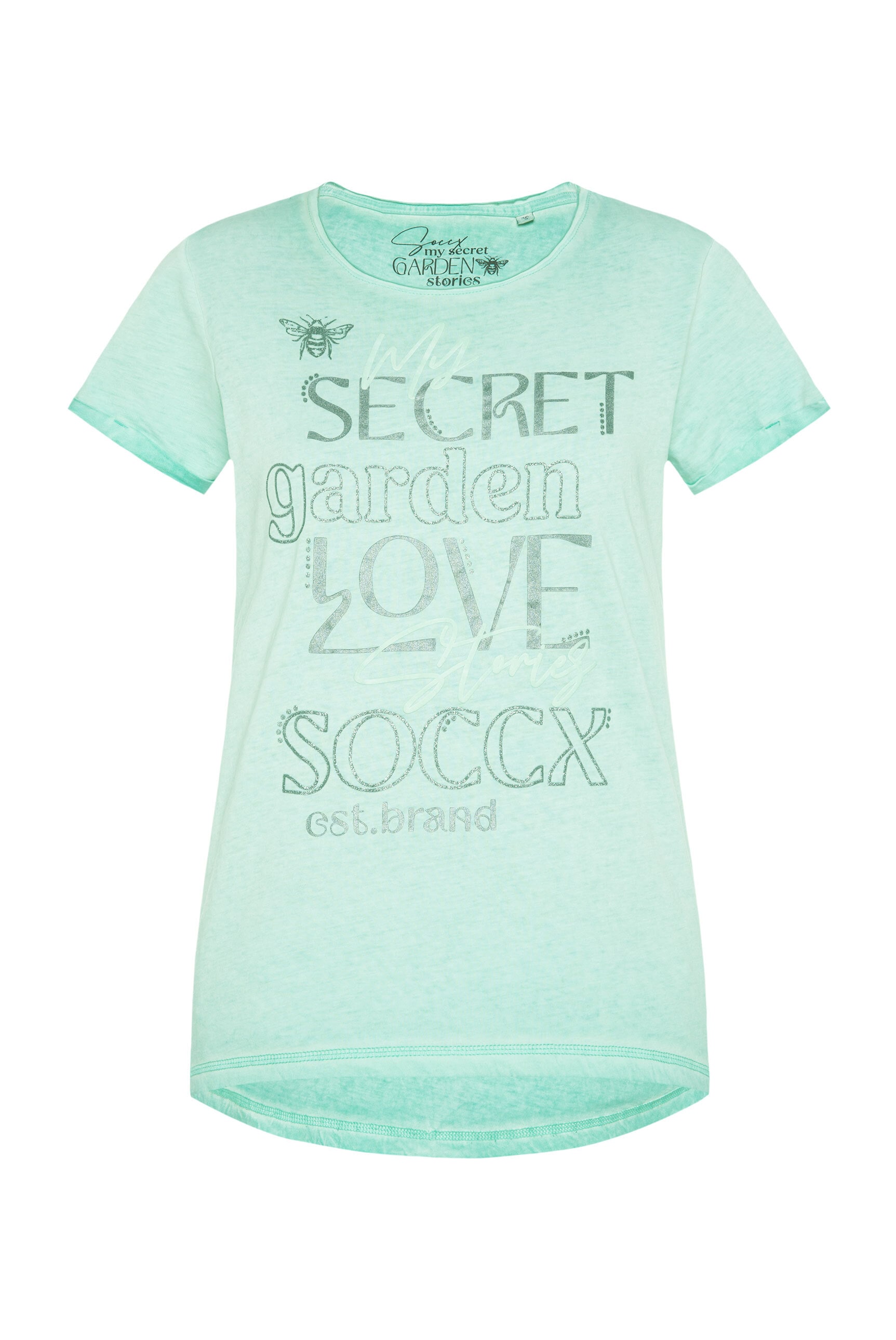 SOCCX Rundhalsshirt, mit Turn-Up-Ärmel