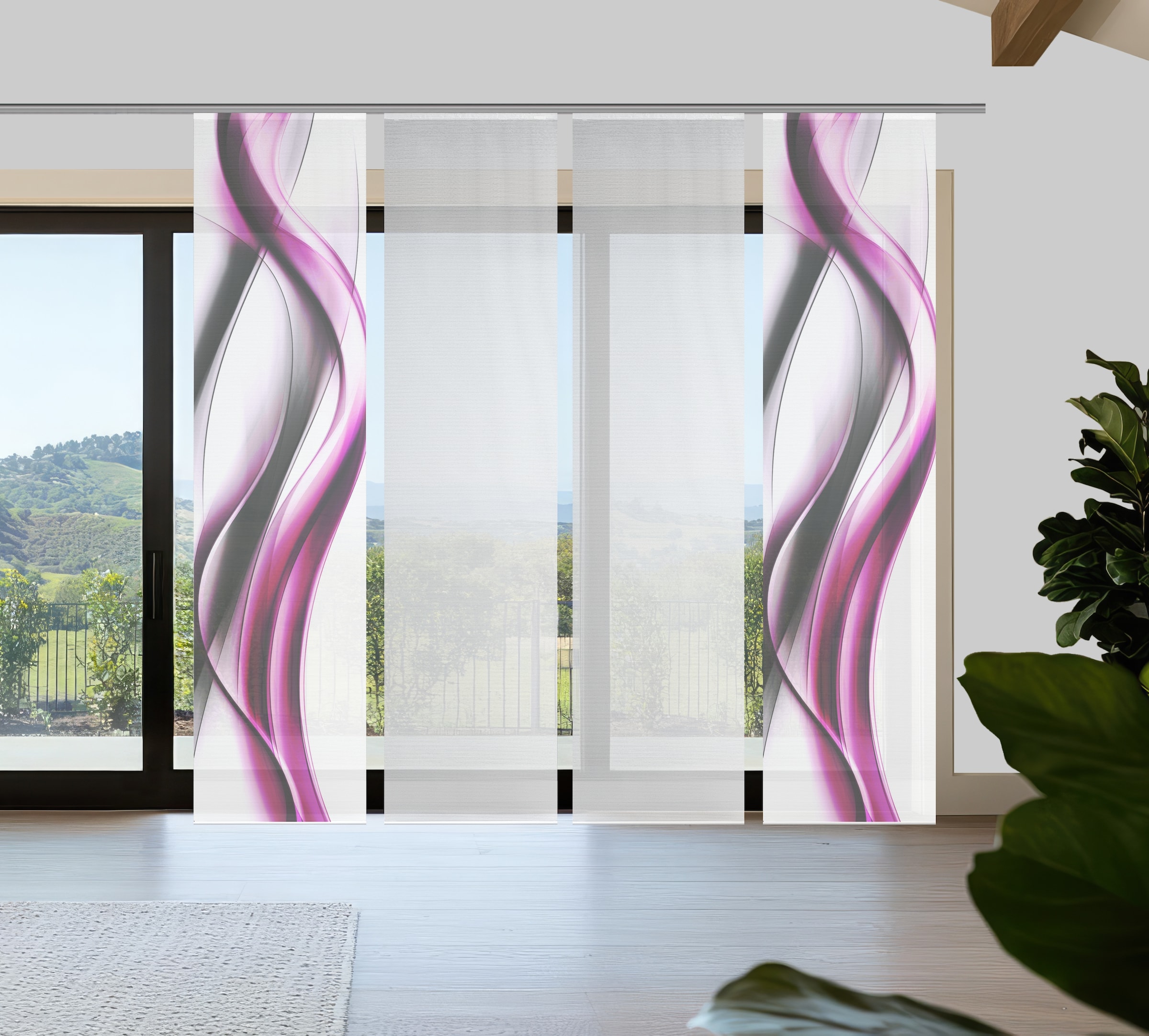 Vision S Schiebegardine "CARA" Paneelwagen 4 Stk. tlg. Schiebevorhang,Bambu günstig online kaufen