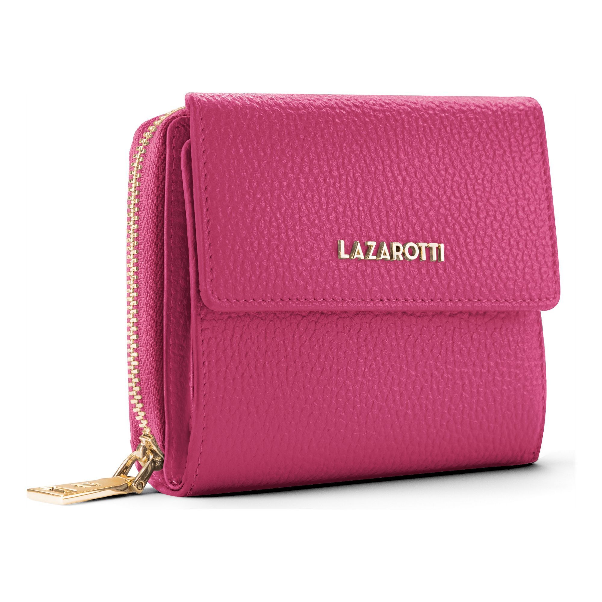 Lazarotti Geldbörse »Bologna Leather Zip-Around Geldbörse Leder 12 cm«
