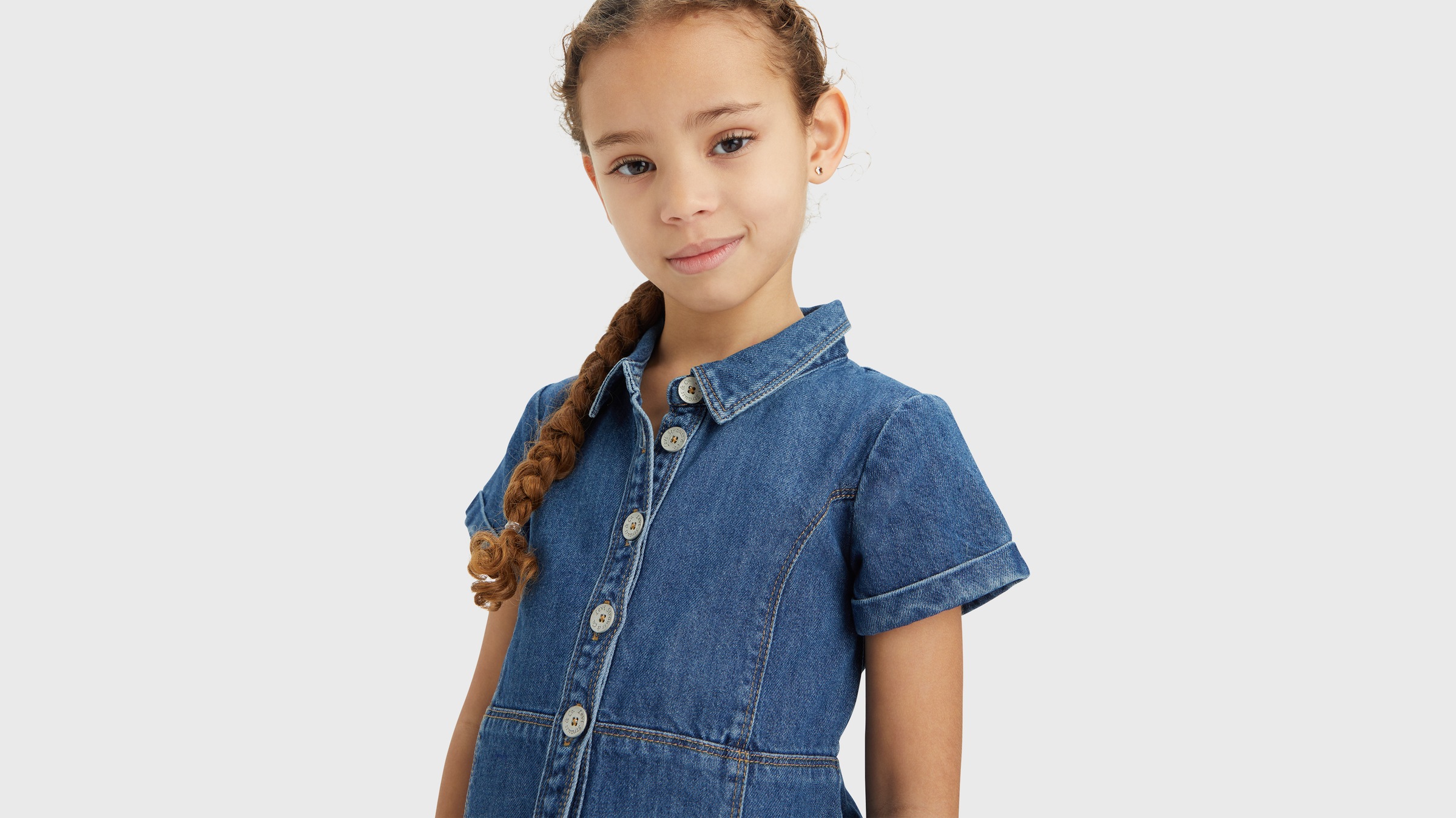 Thumbnail - Levis Kids Jeanskleid mit Knopfleiste