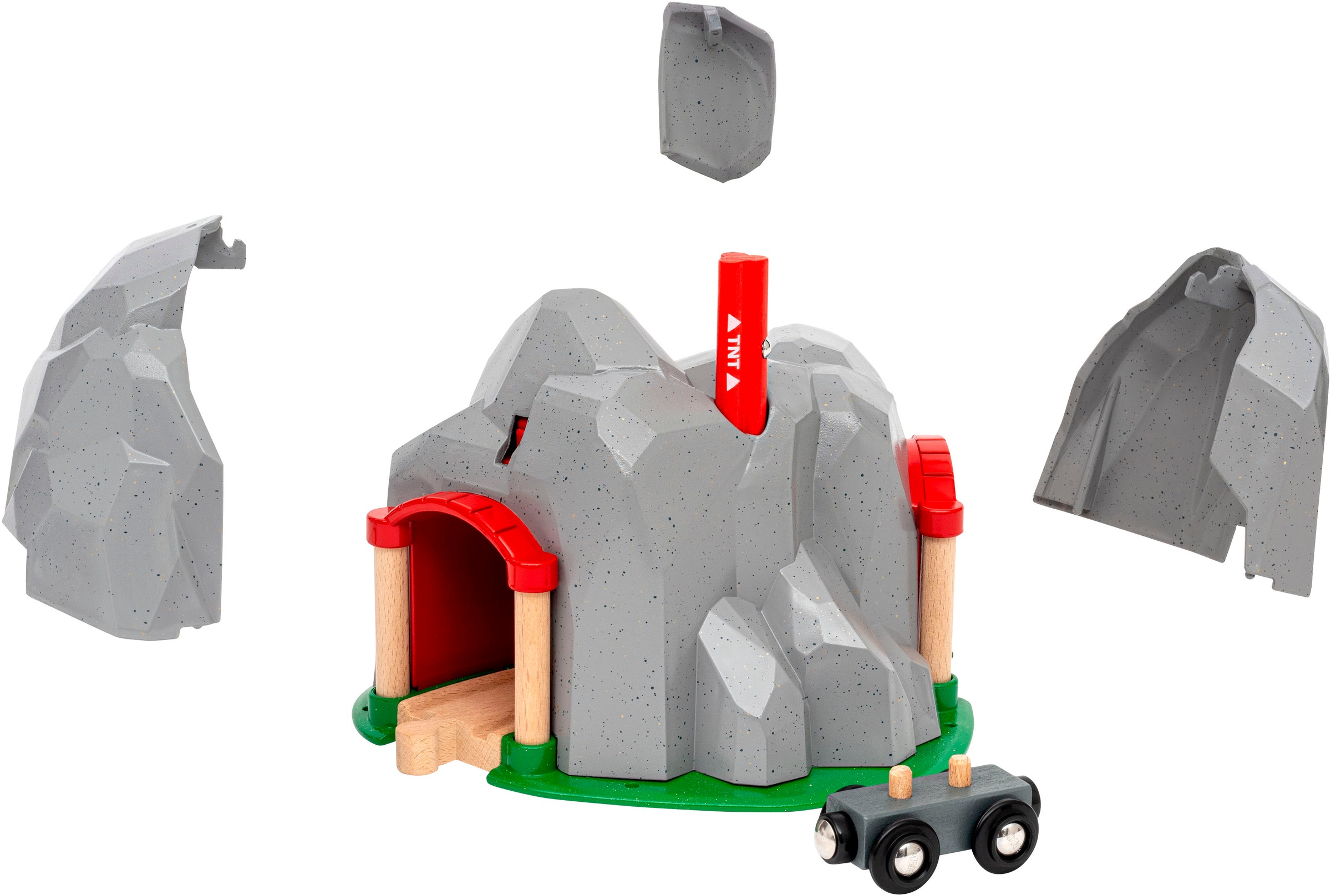 BRIO® Spielzeugeisenbahn-Tunnel »BRIO® WORLD, Tunnel mit Sprengfunktion«, (Set, 3 tlg.), FSC® - schützt Wald - weltweit