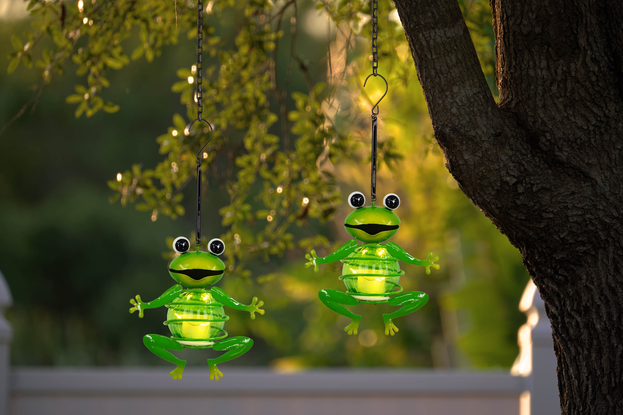 näve LED Solarleuchte "2er Set Solar-Deko-Hängeleuchte "FROSCH"", Inkl. Däm günstig online kaufen