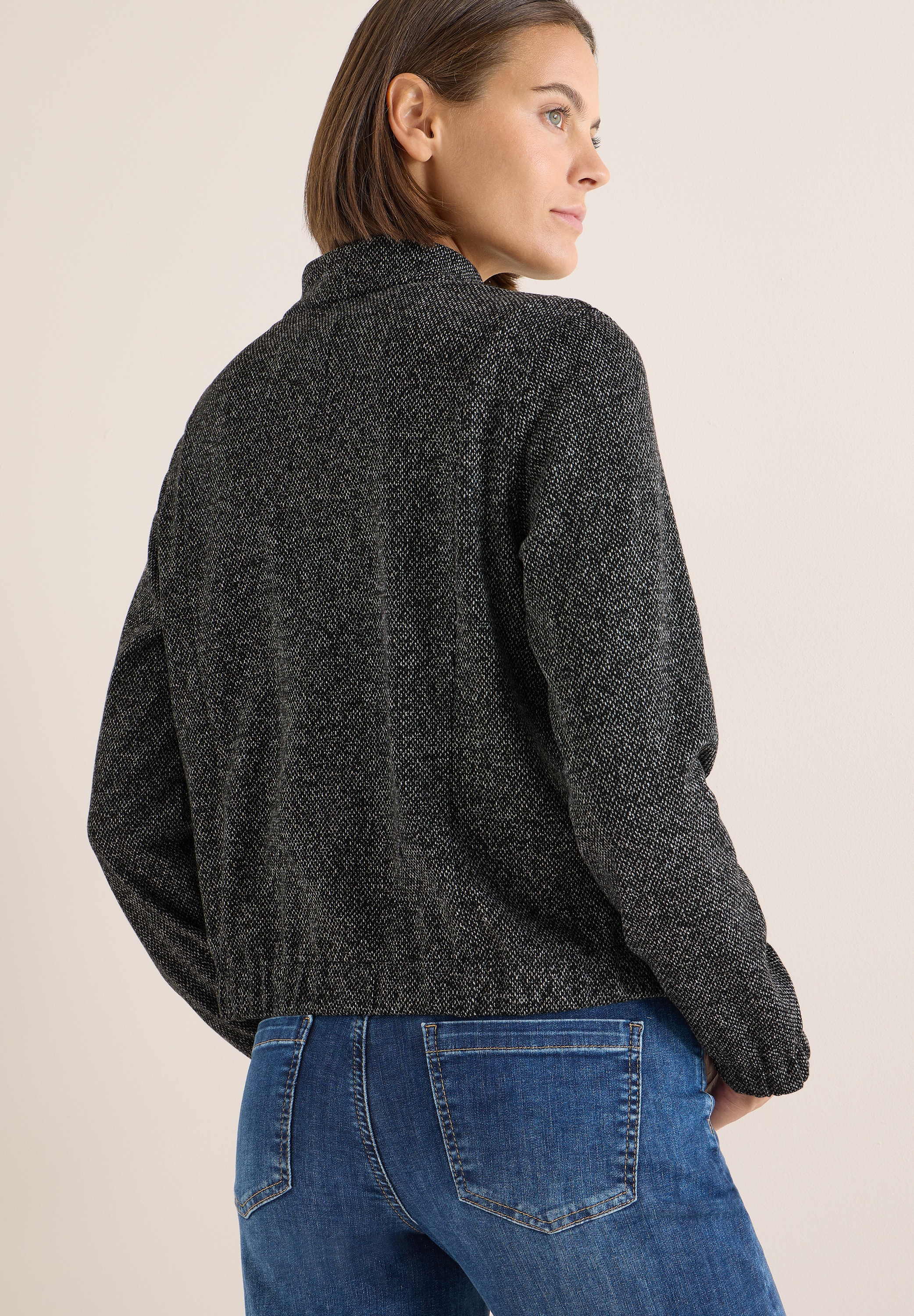 Cecil Blouson ohne Kapuze im melierten Look und mit Elastiksaum günstig online kaufen