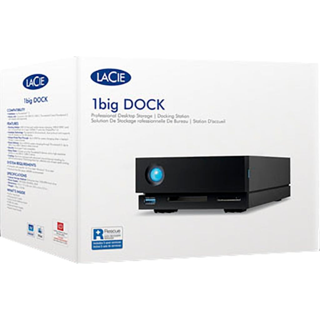 LaCie HDD-NAS-Festplatte »1big Dock«, Anschluss Thunderbolt 3-DisplayPort-SD-/CF-Kartensteckplätze-USB