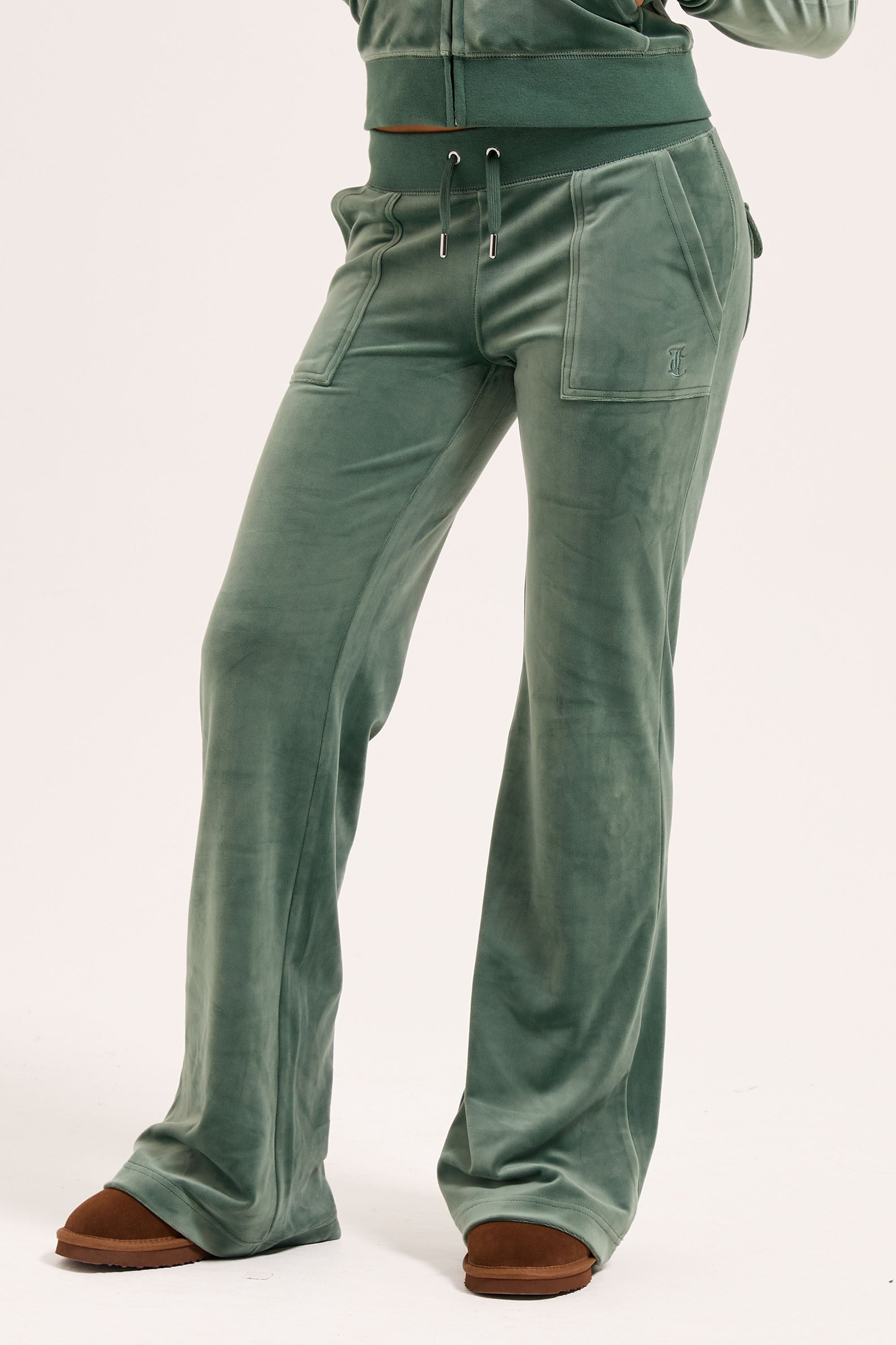 Juicy Couture Sweathose »LAYLA LOW RISE POCKETED FLARE PANT. Damen«  Trainingshose Damen, Sweathose, Velour, Jogginghose mit Glitzer, Sale