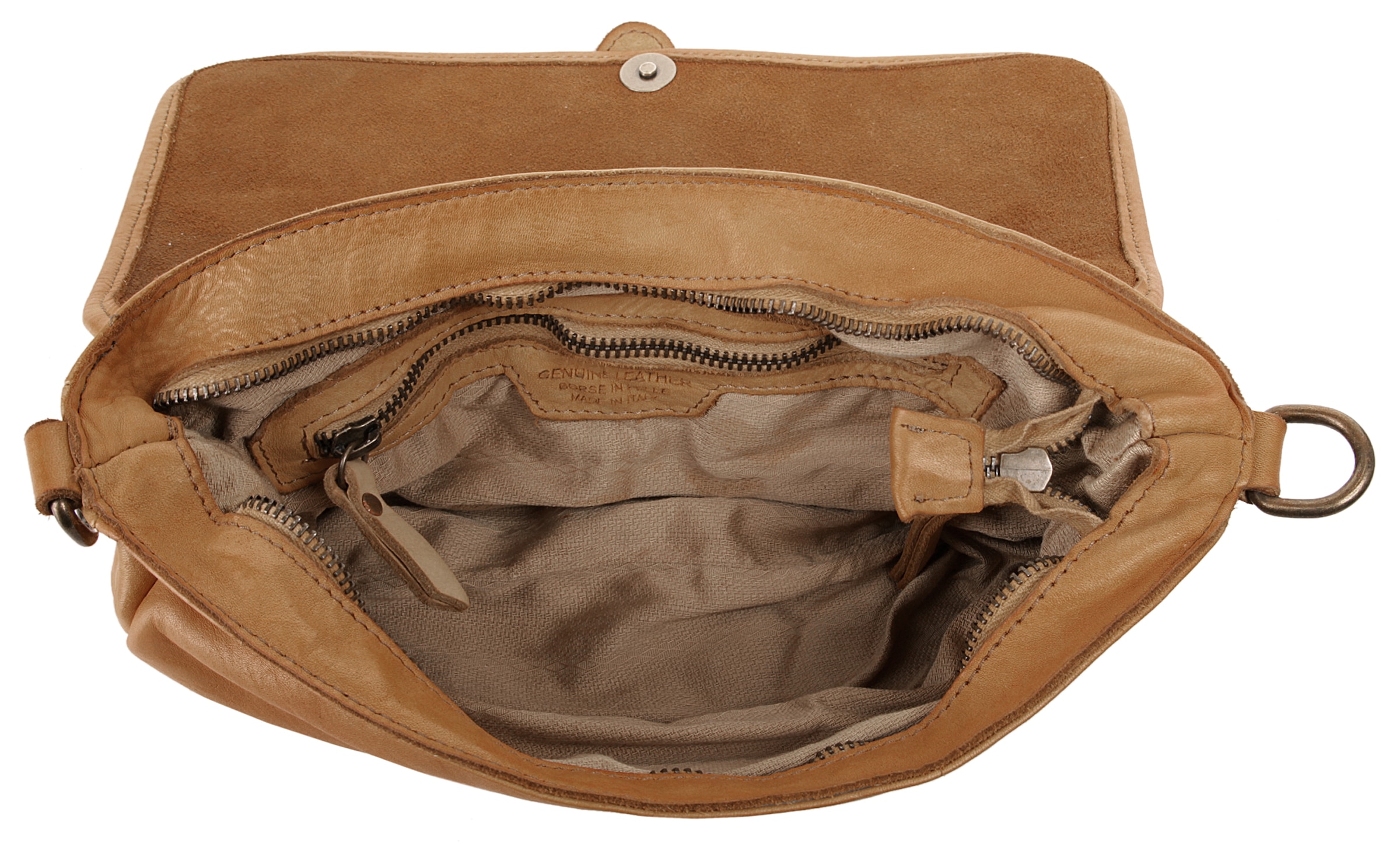 forty° Umhängetasche, echt Leder, Made in Italy