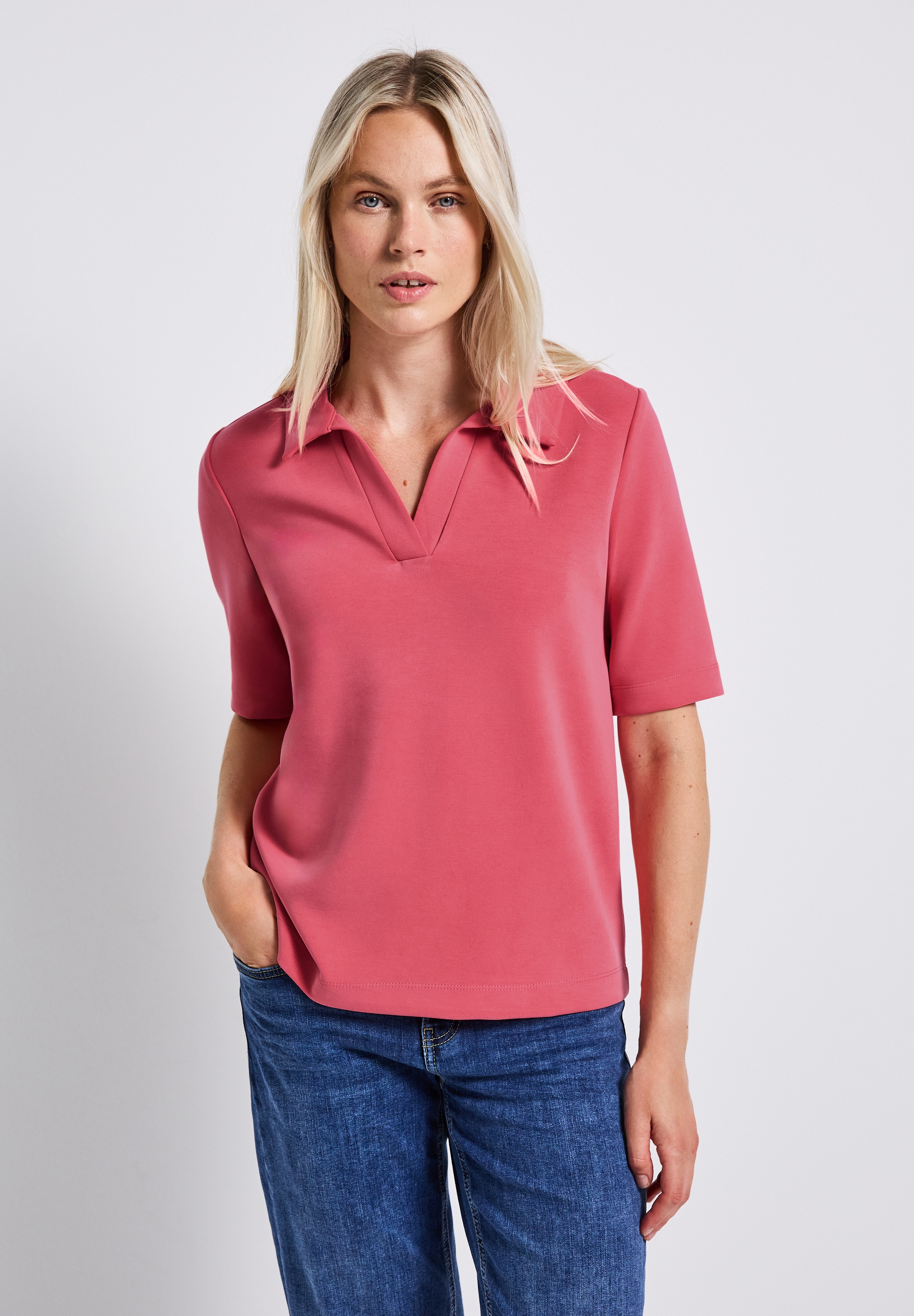 STREET ONE Poloshirt, aus softem Materialmix günstig online kaufen