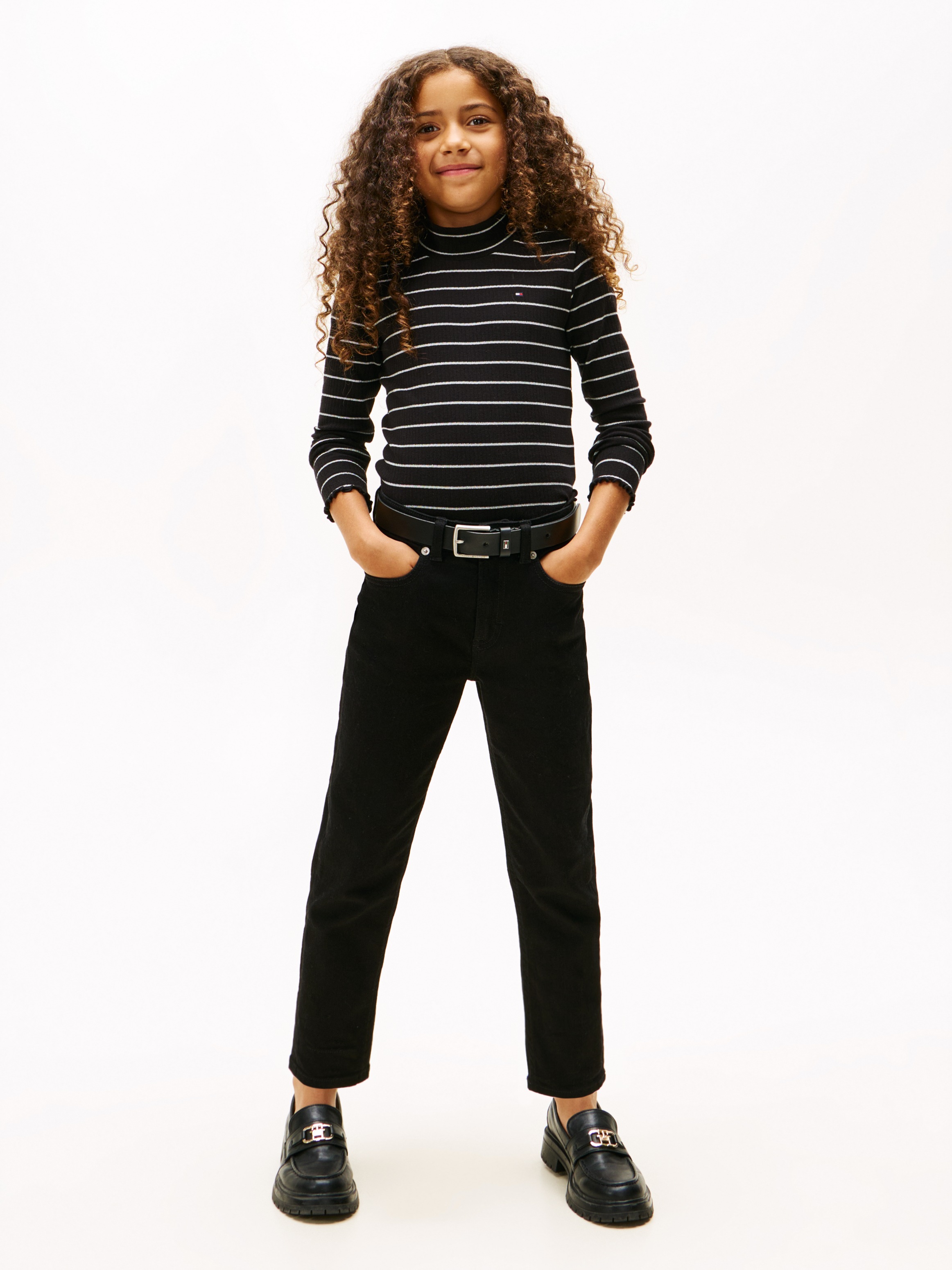 Thumbnail - Tommy Hilfiger Langarmshirt "SPARKLE STRIPE MOCK NECK L/S" Kinder bis 16 Jahre