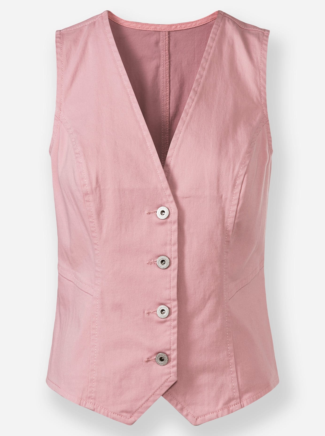 Jeansweste INSPIRATIONEN, Damen, Gr. 40, lila (hortensie), 98% Baumwolle, 2% Elasthan, unifarben, Westen 3