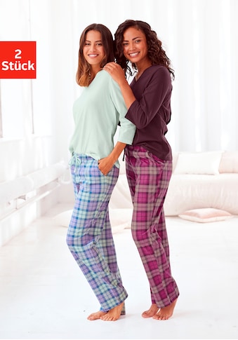 Pyjama, (4 tlg., 2 Stück)