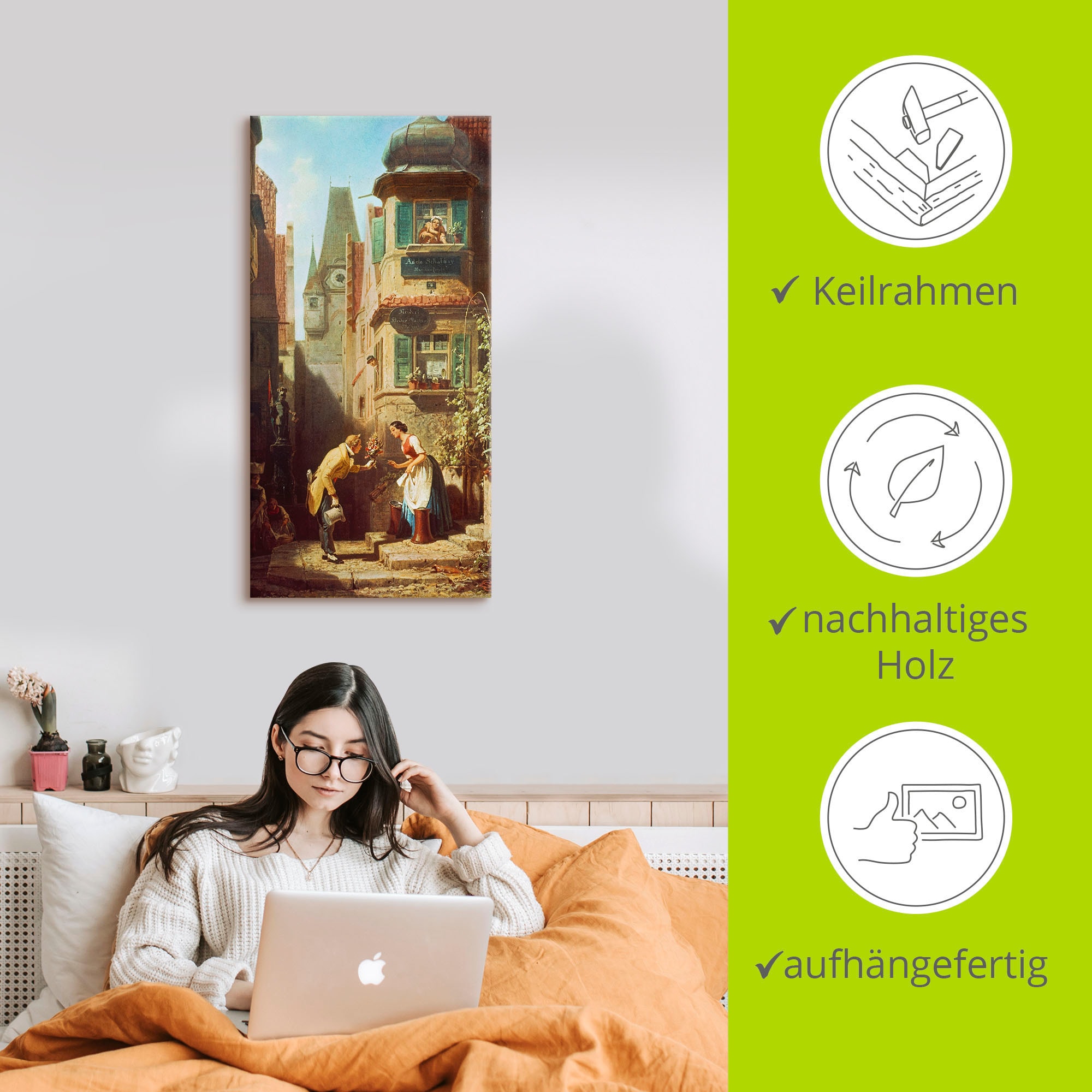 Artland Leinwandbild »Der ewige Hochzeiter. Um 1855/58« Paar 1 Stk. tlg. auf Holzrahmen gespannt