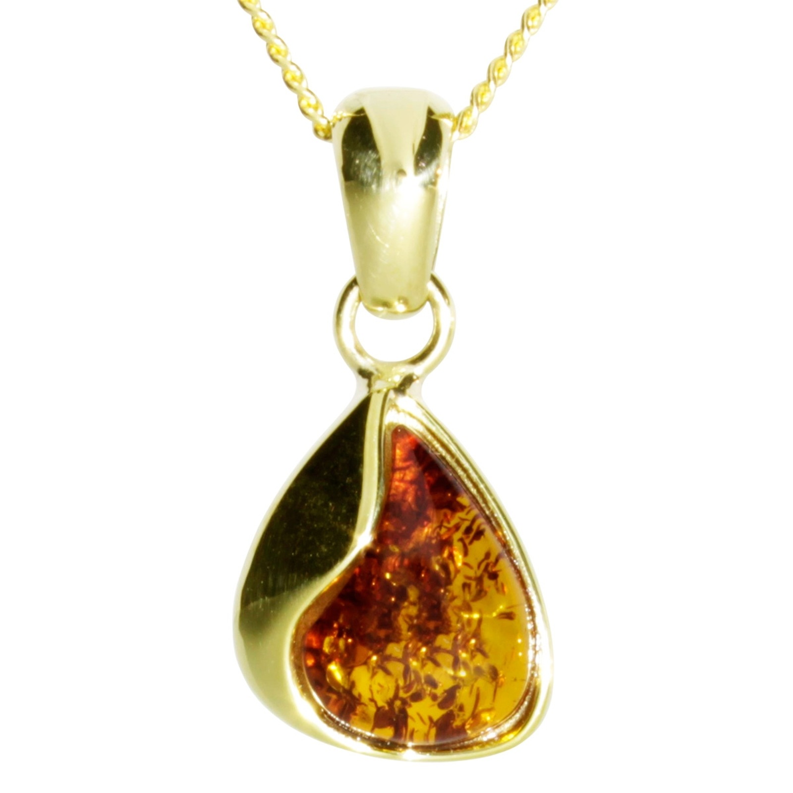 Kette mit Anhänger OSTSEE-SCHMUCK "Ostsee-Schmuck Kette mit Anhänger Jeska 20 mm" Gr. 45, gold, Halsketten, Damen, 45cm, Gelbgold 333, L: 42 4