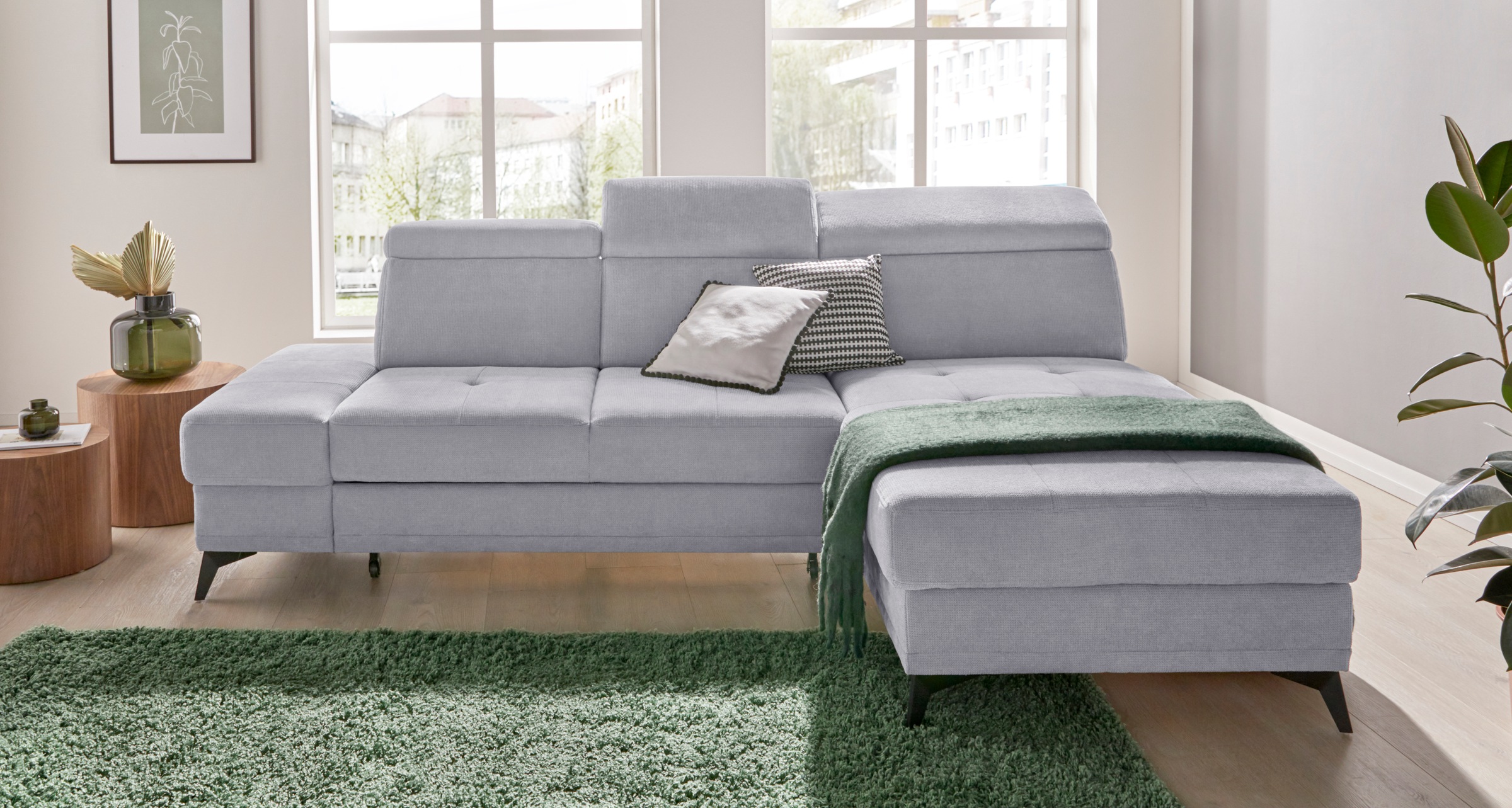 Home affaire Ecksofa "Cardiz L-Form" inkl.Kopfteilverstellung und Federkern günstig online kaufen