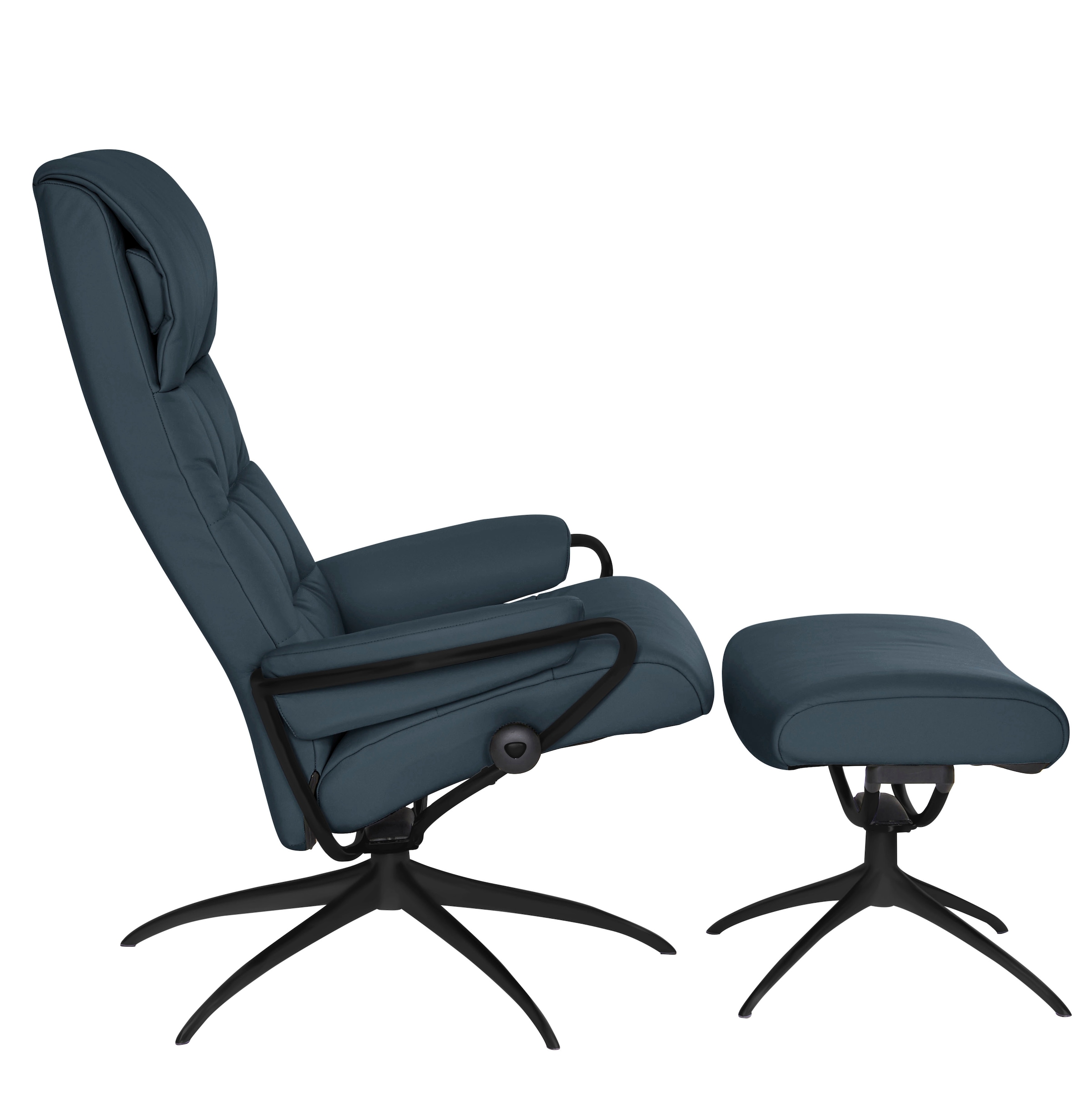 Stressless® Relaxsessel »London« Set, Relaxsessel mit Hocker,  mit Hocker, High Back, mit Star Base, Gestell Schwarz
