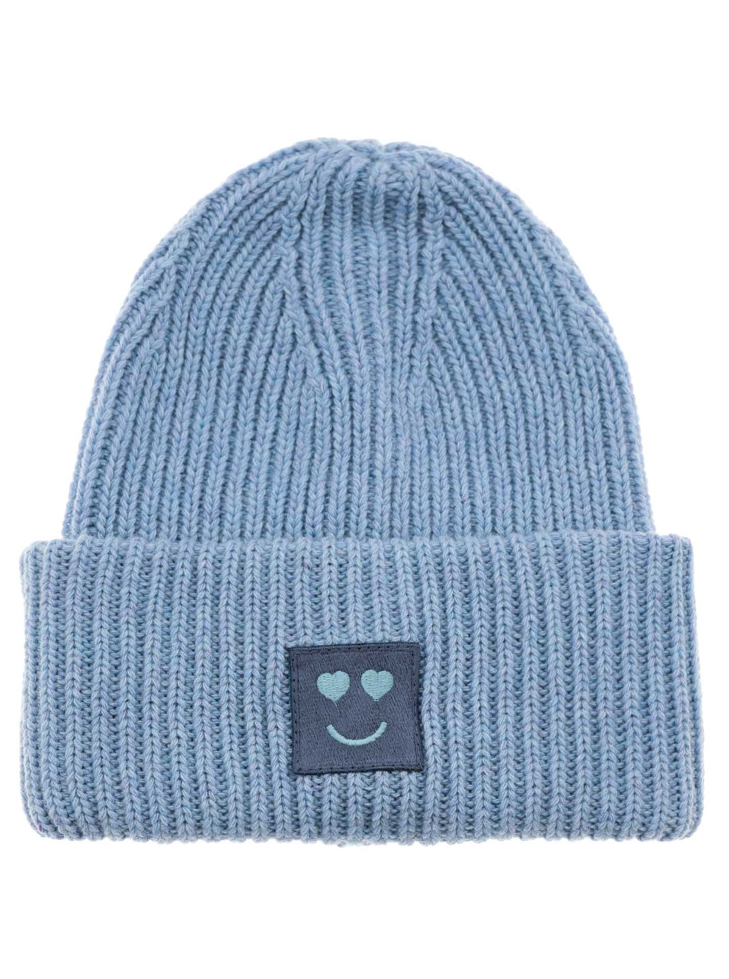 Zwillingsherz Strickmütze "Smile" Grobstrick, Smile Patch günstig online kaufen