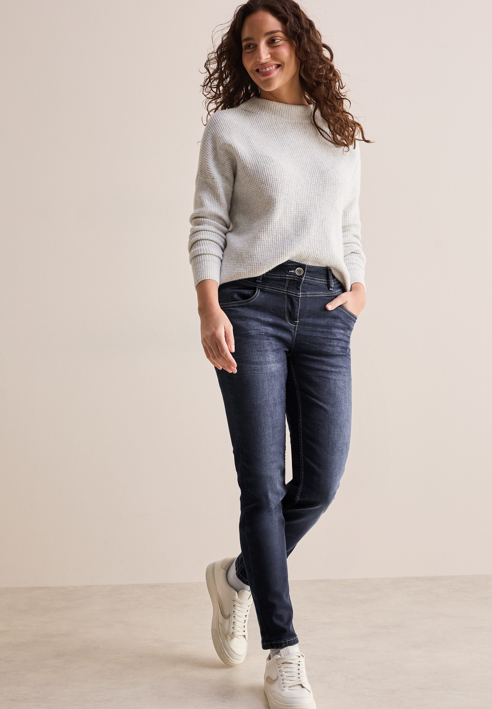 Cecil Slim-fit-Jeans, mit hohem Bund