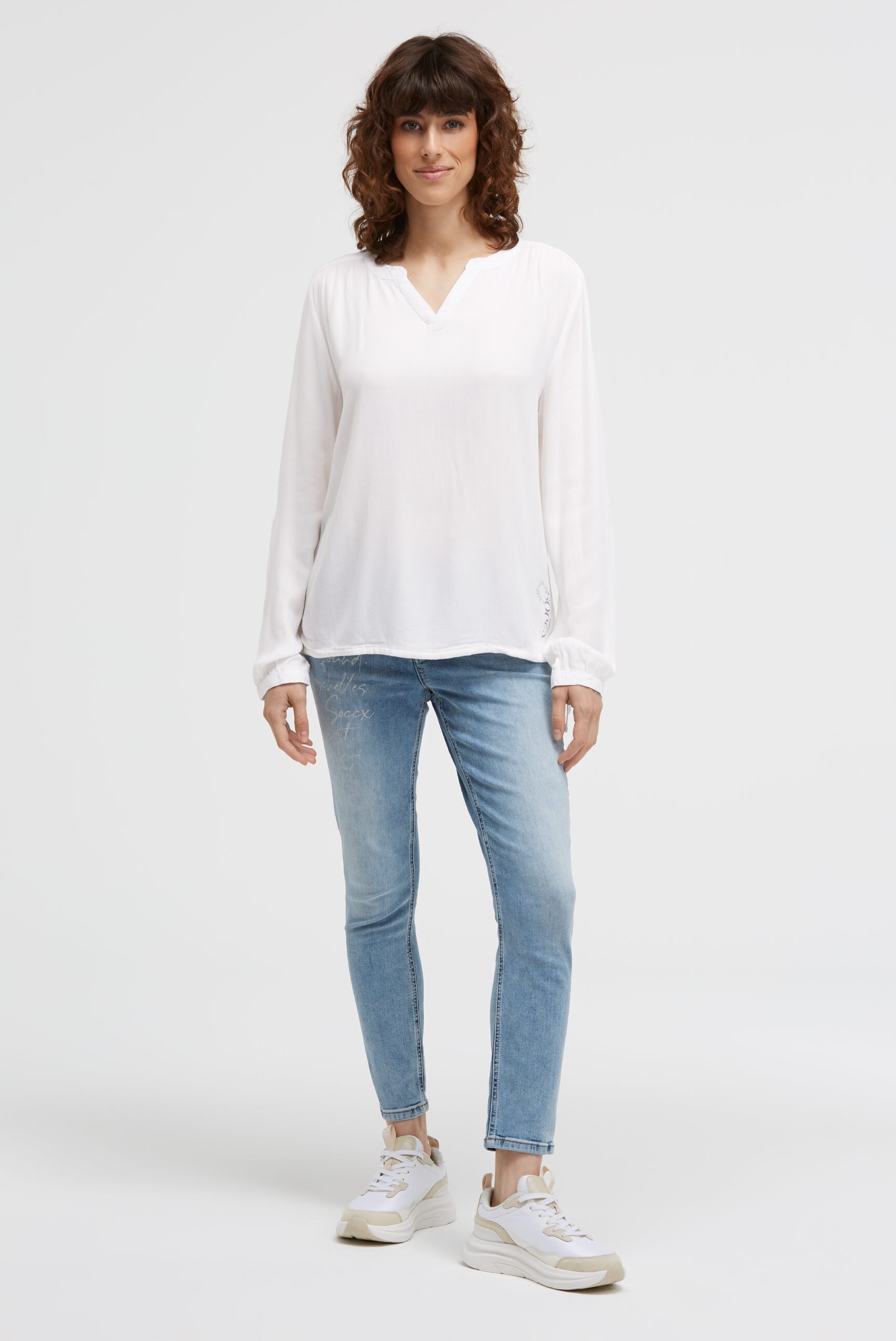 SOCCX Langarmbluse mit Tunnelzugband im Saum