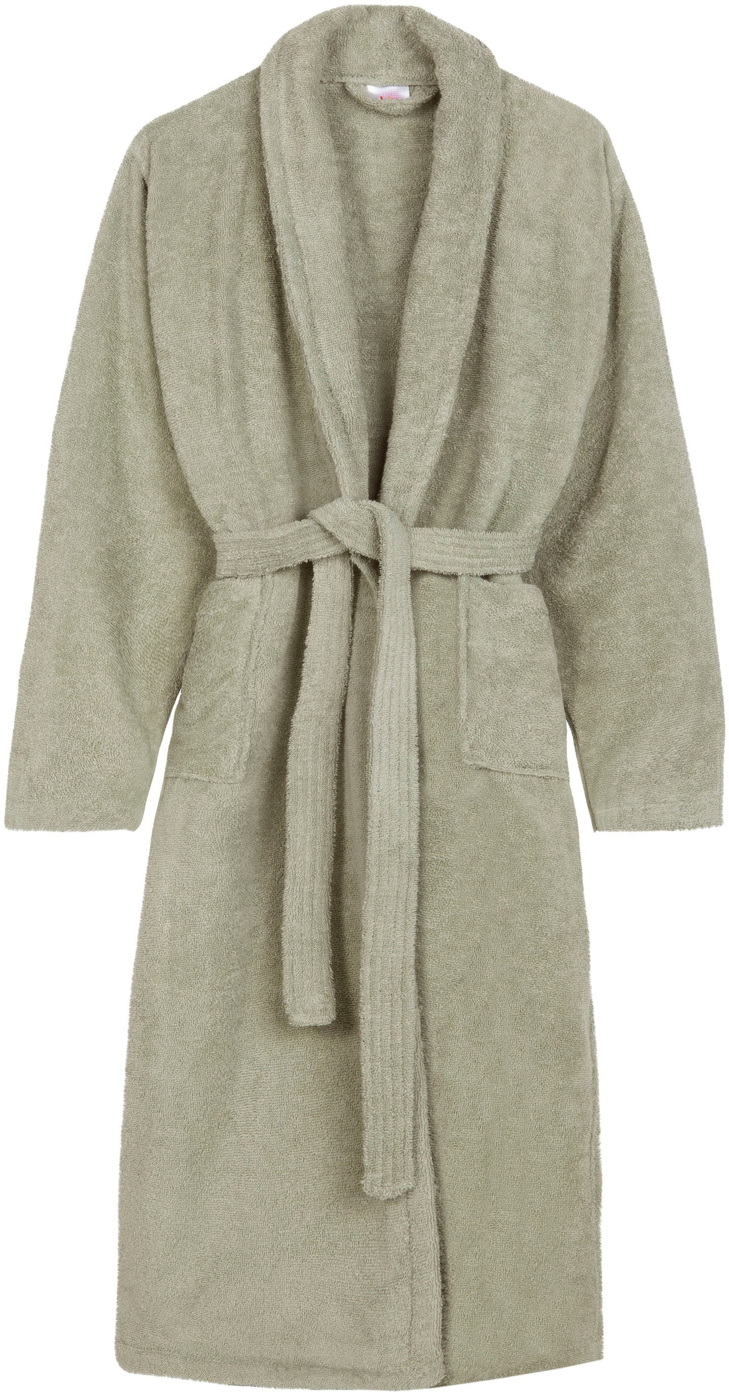 hip Bademantel »Hip Bathrobe uni«, (Packung, 1 St., 1x Bademantel), Schalkragen, Gürtel, Taschen, Damen & Herren, Velours, Glanz
