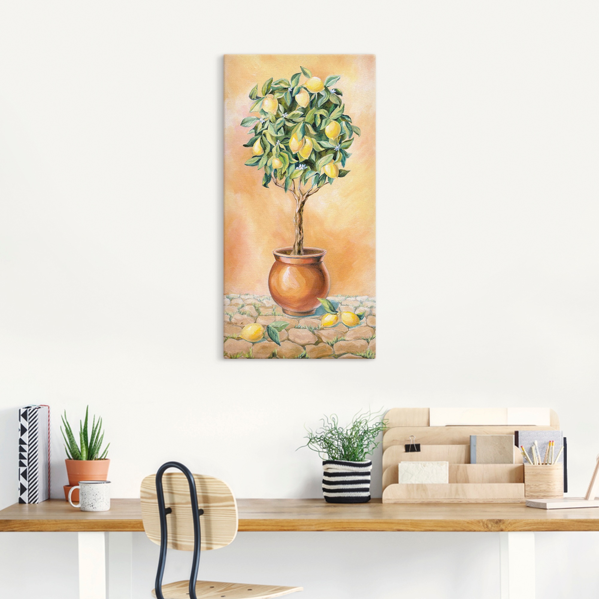 Wandbild ARTLAND "Zitronenbaum I", bunt (farbe bild(er): naturfarben), B:75cm H:150cm, Bilder, als Alubild, Leinwandbild in verschied. Größen 2