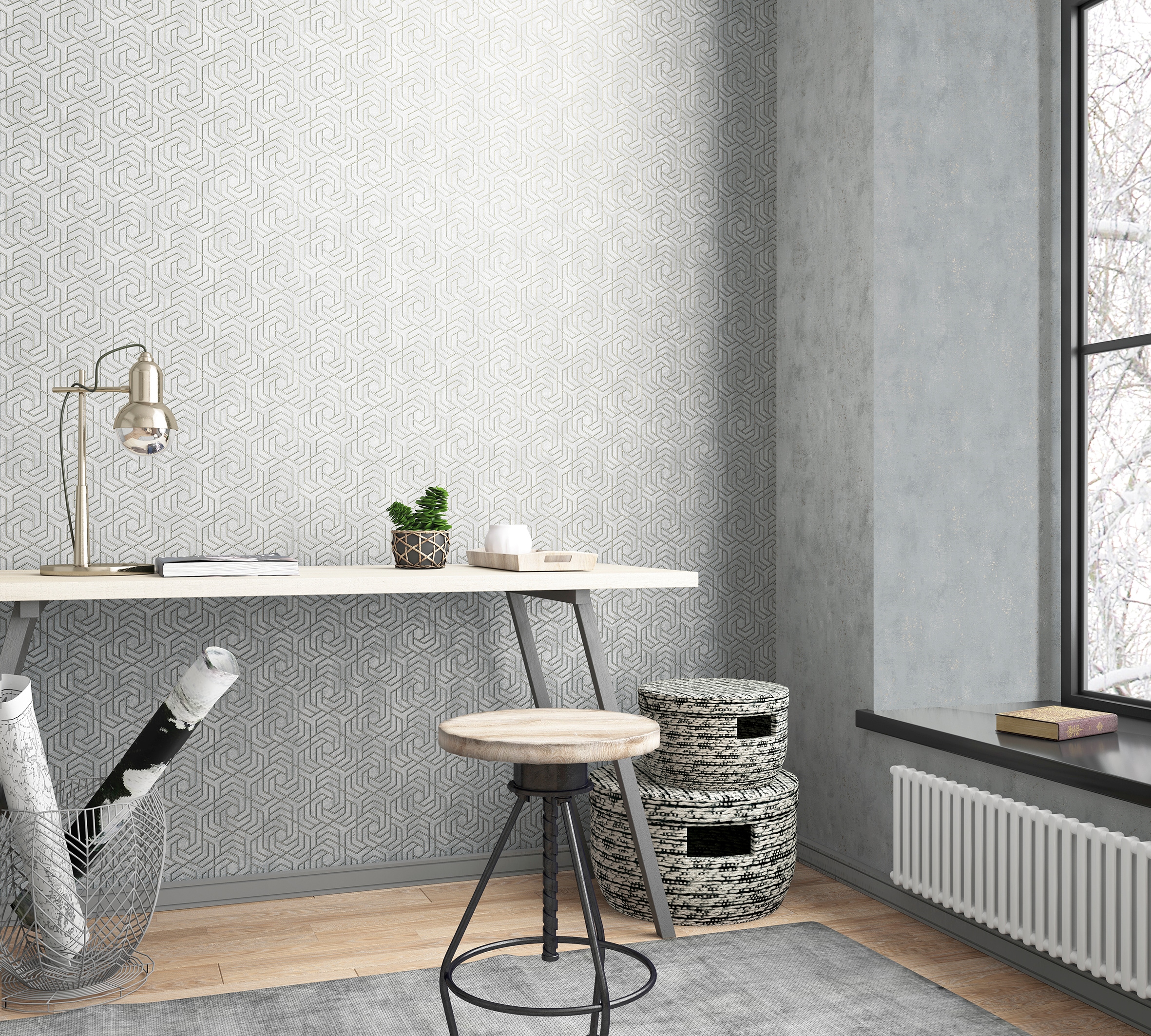 Marburg Vliestapete, geometrisch, moderne Tapete für Wohnzimmer Schlafzimmer Küche