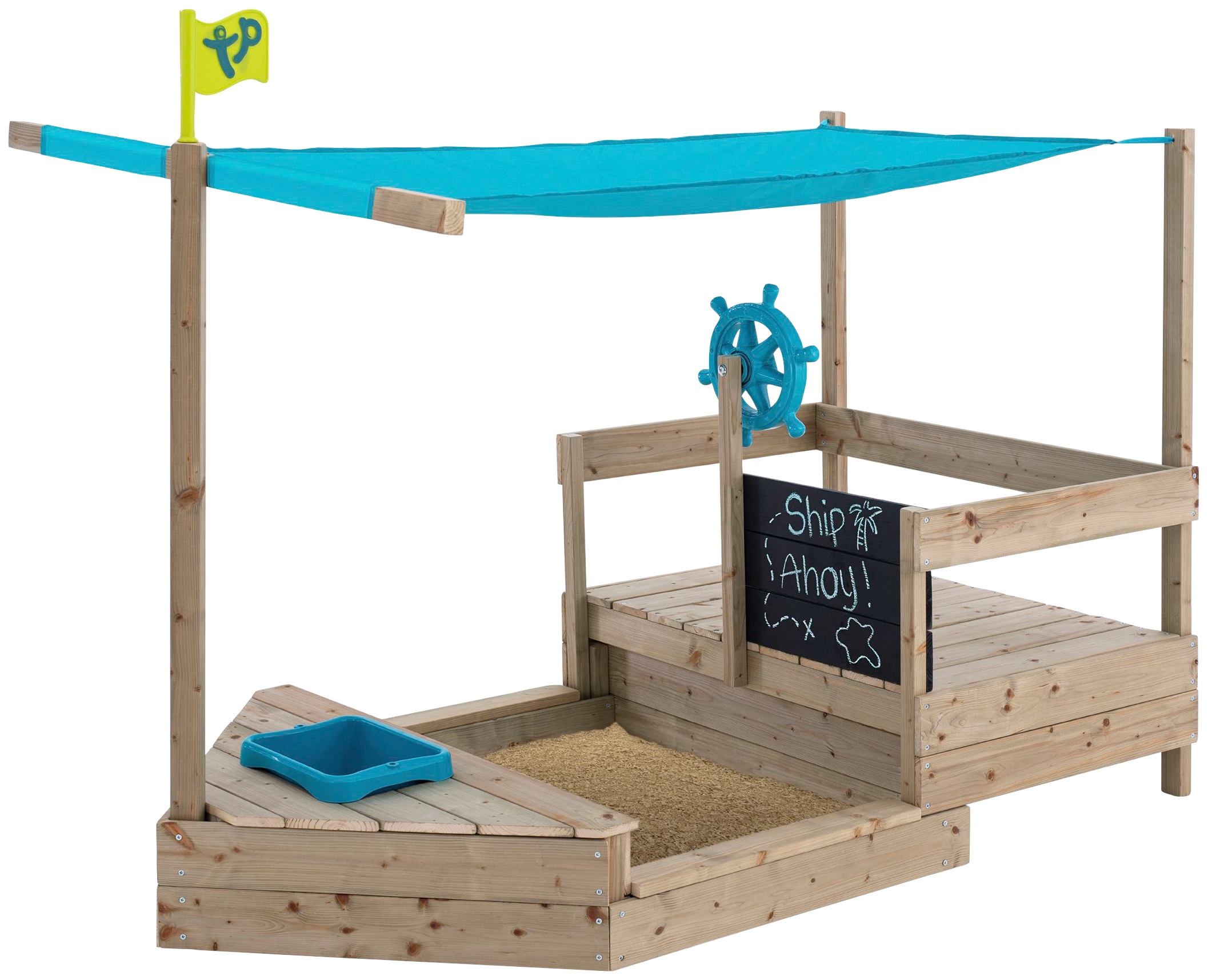TP Toys Sandkasten »AHOY Piratenschiff«, mit ausziehbarem Sandkasten und viel Zubehör