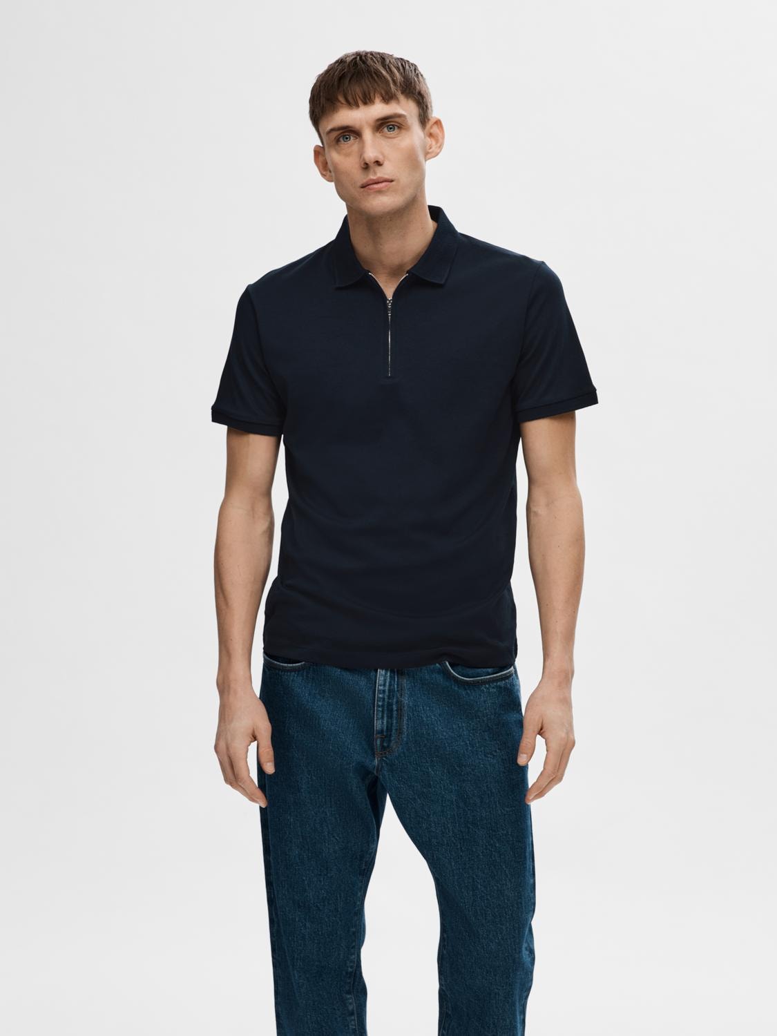 SELECTED HOMME Poloshirt "SLHFAVE ZIP SS POLO NOOS" günstig online kaufen