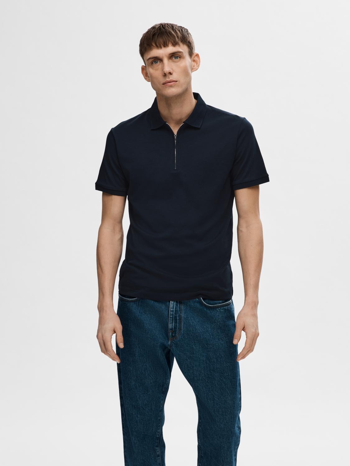 SELECTED Poloshirt "SLHFAVE ZIP SS POLO NOOS" Baumwollmischung, regular fit günstig online kaufen