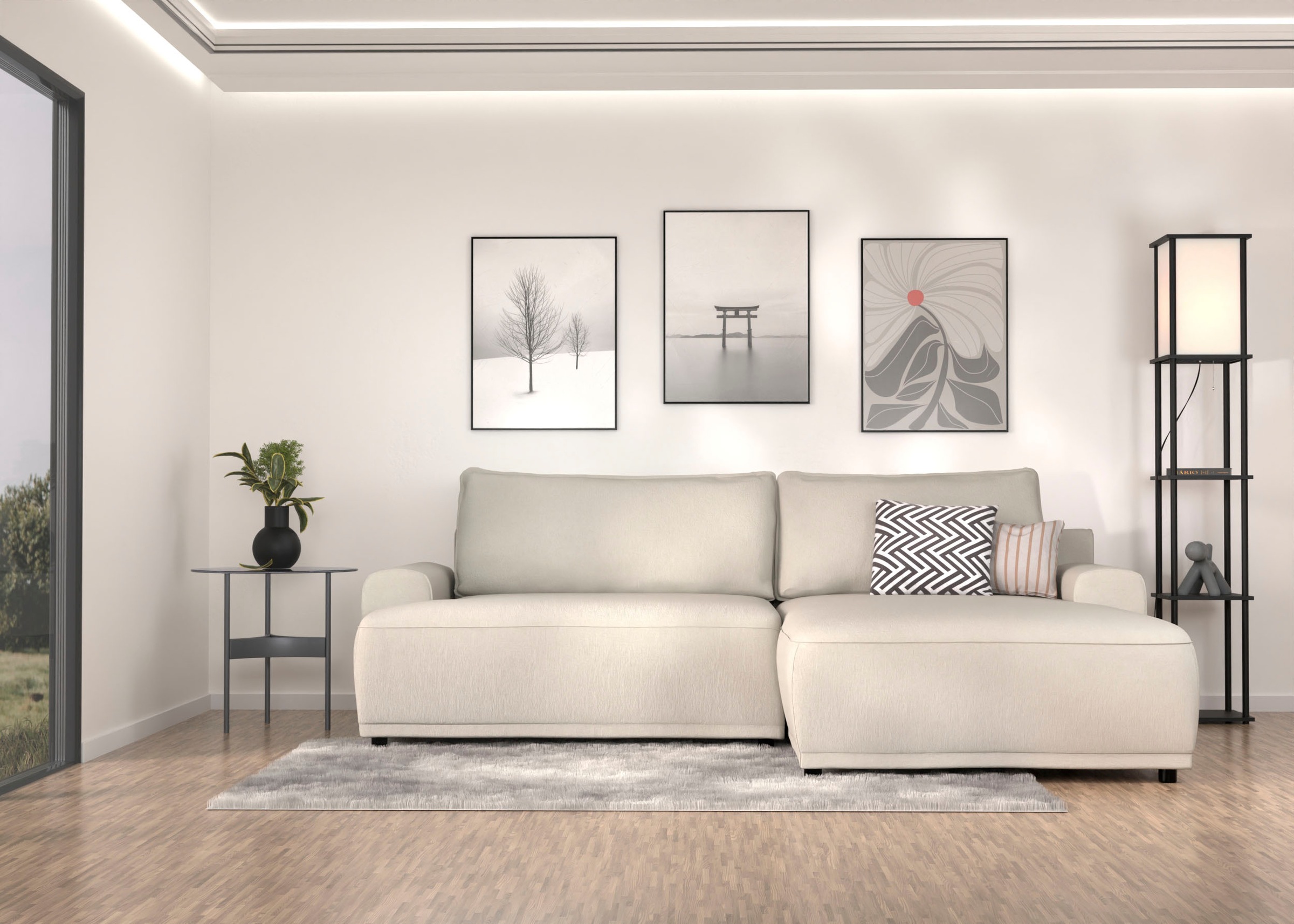 TRENDMANUFAKTUR Ecksofa "Fordon, Schlafsofa mit Bettkasten, Couch in L-Form günstig online kaufen