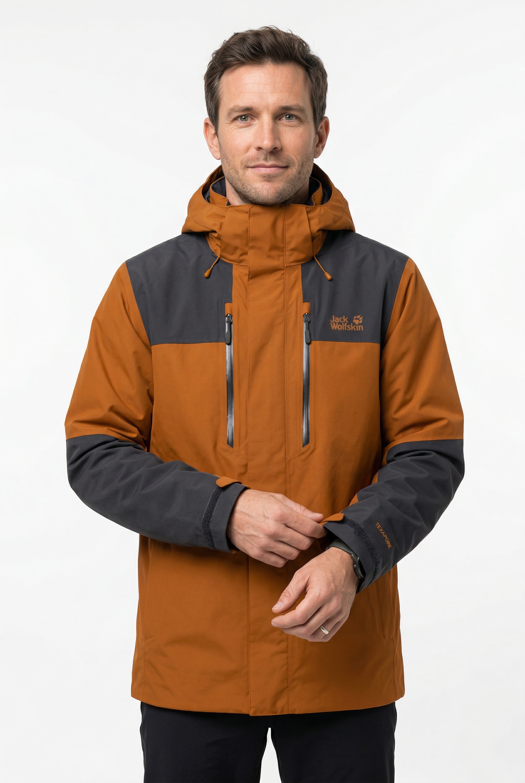 Jack Wolfskin Funktionsjacke "JASPER 2L JKT M" mit Kapuze mit abnehmbarer Kapuze, wasserdicht, winddicht