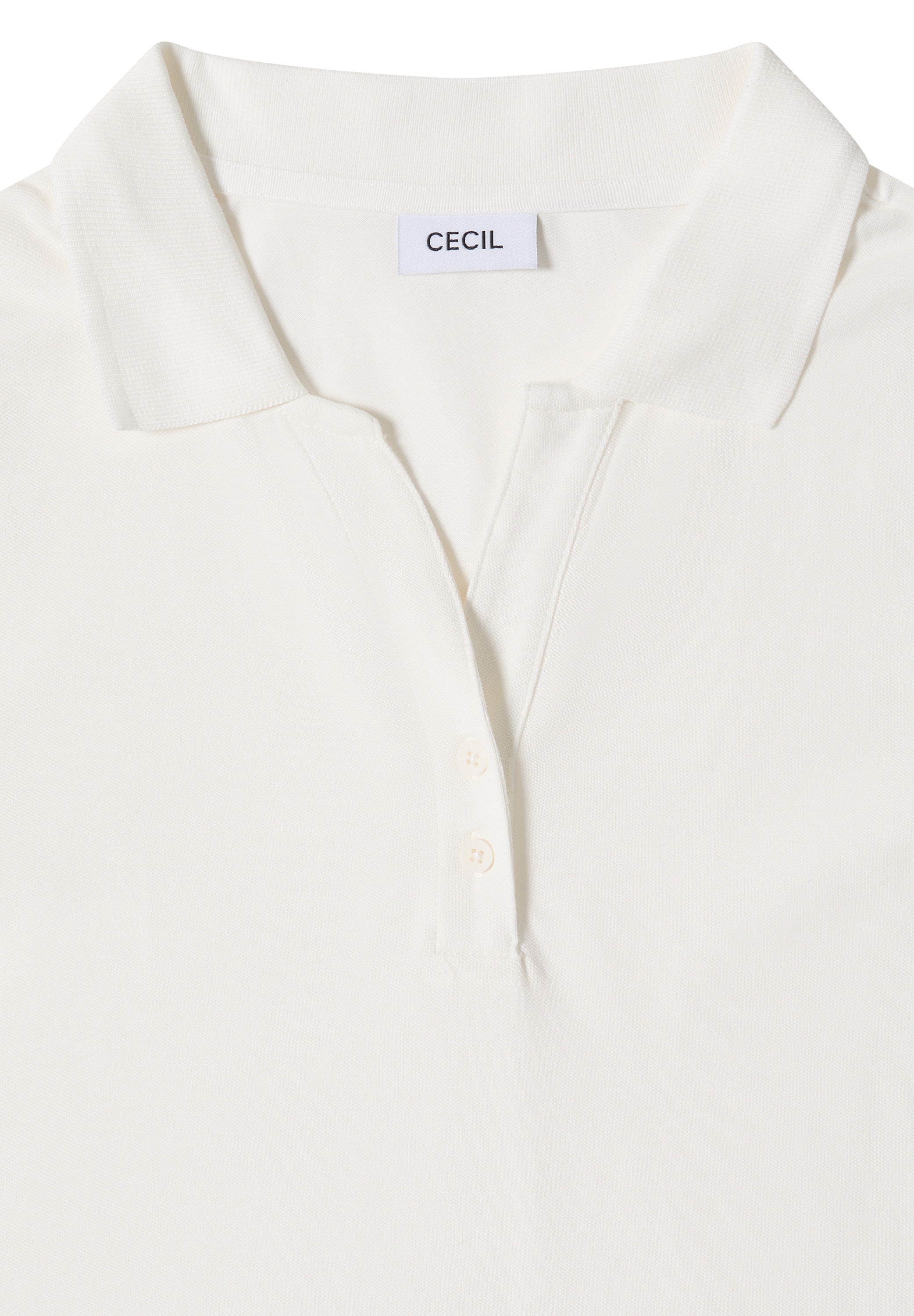 Cecil Poloshirt 3/4-Arm Shirt mit Knopfdetails / unifarben