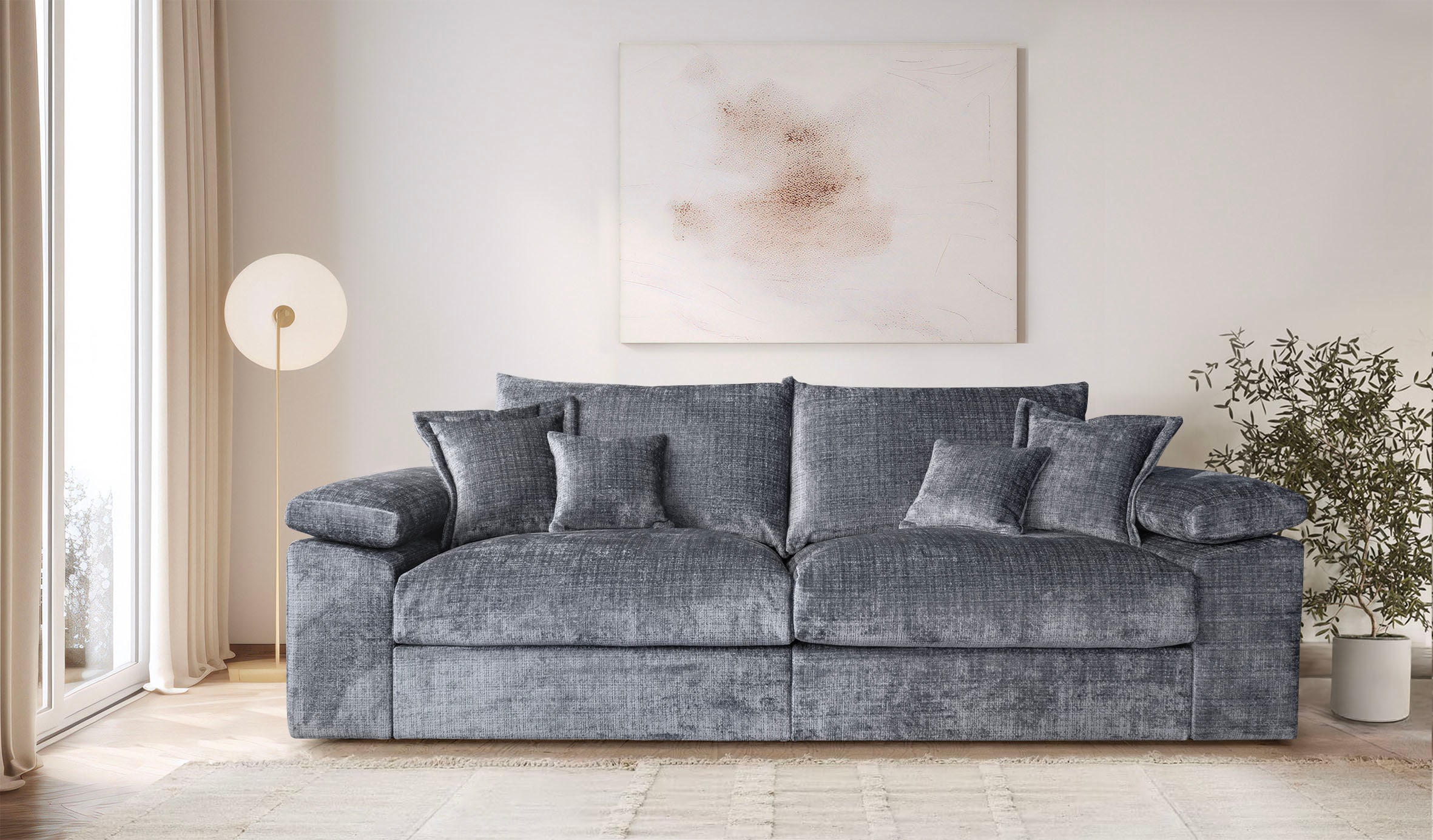 OTTO home "Soft&Cosy XL, B: 246 cm - OTTO. Verlässliche Qualität." Mega-Sofa, Cord oder Chenille-Struktur, mit Federkern & 4 Zierkissen