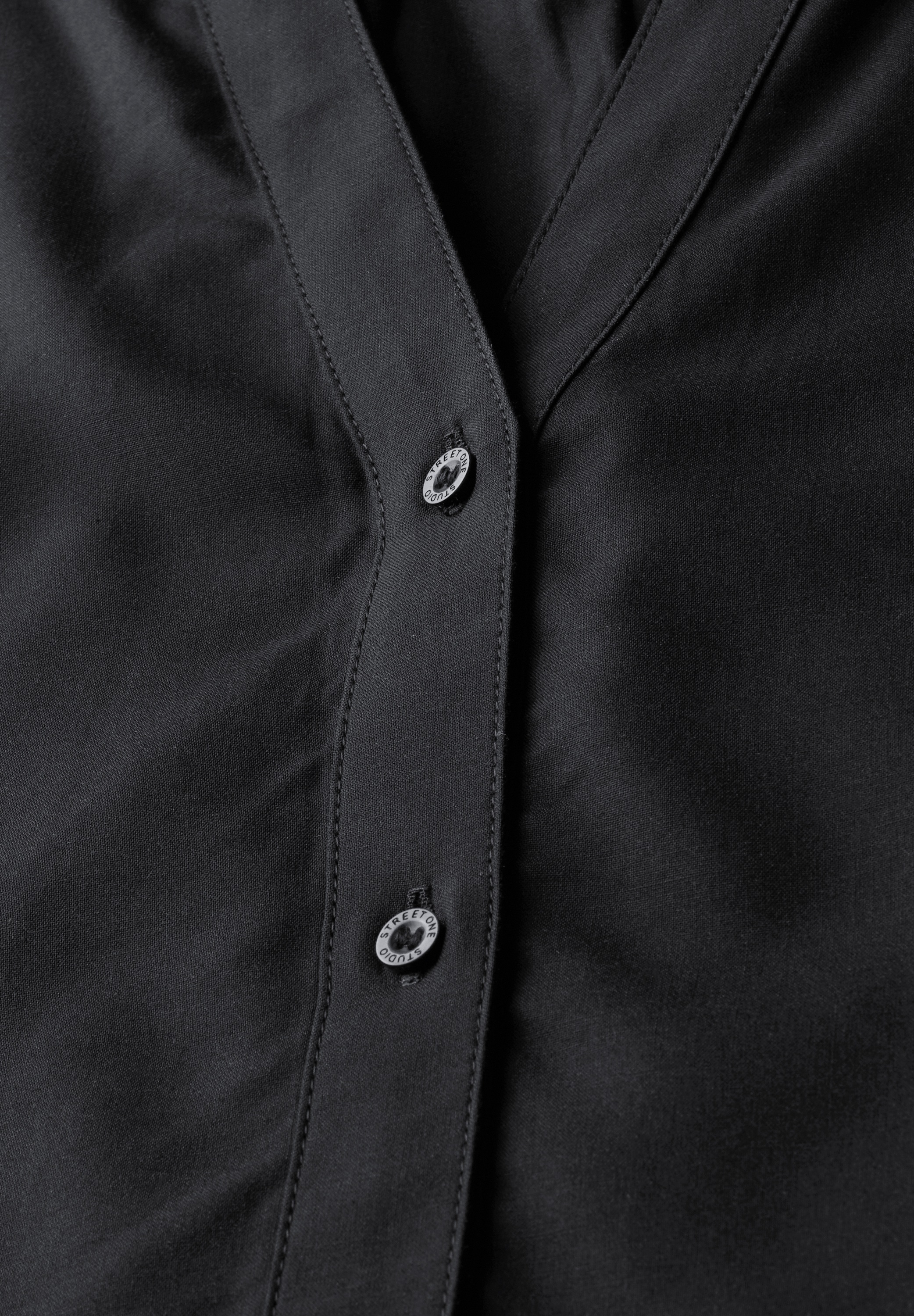 STREET ONE STUDIO Shirtbluse, mit geschlitztem Rundhalsausschnitt