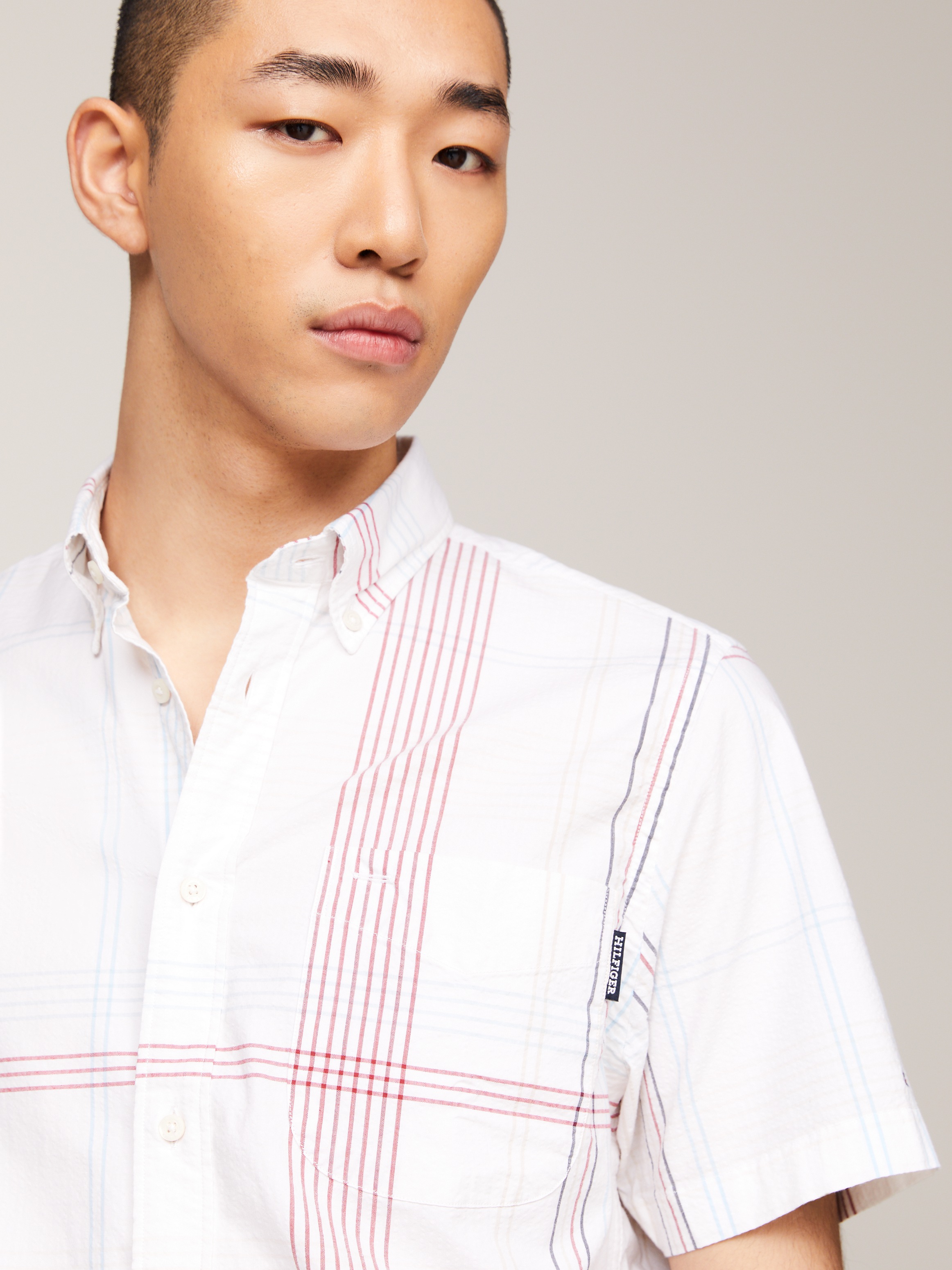 Tommy Hilfiger Kurzarmhemd "RWB LINE CHECK Regular Fit SHIRT S/S" günstig online kaufen