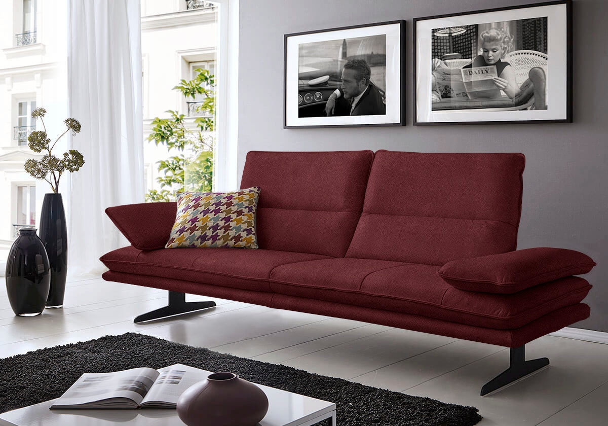 W.SCHILLIG 2,5-Sitzer "broadway, Designsofa mit tollem Sitzkomfort" Sitztiefenverstellung, Kopfteil- & Seitenteilverstellung, Breite 236cm