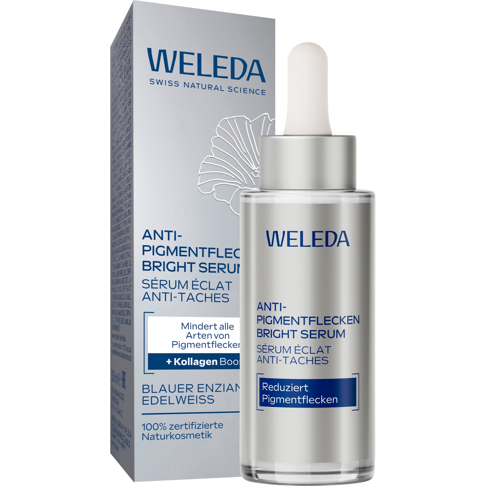 WELEDA Gesichtsserum "ANTI-PIGMENTFLECKEN BRIGHT SERUM" weniger Pigmentflecken, mehr Kollagen