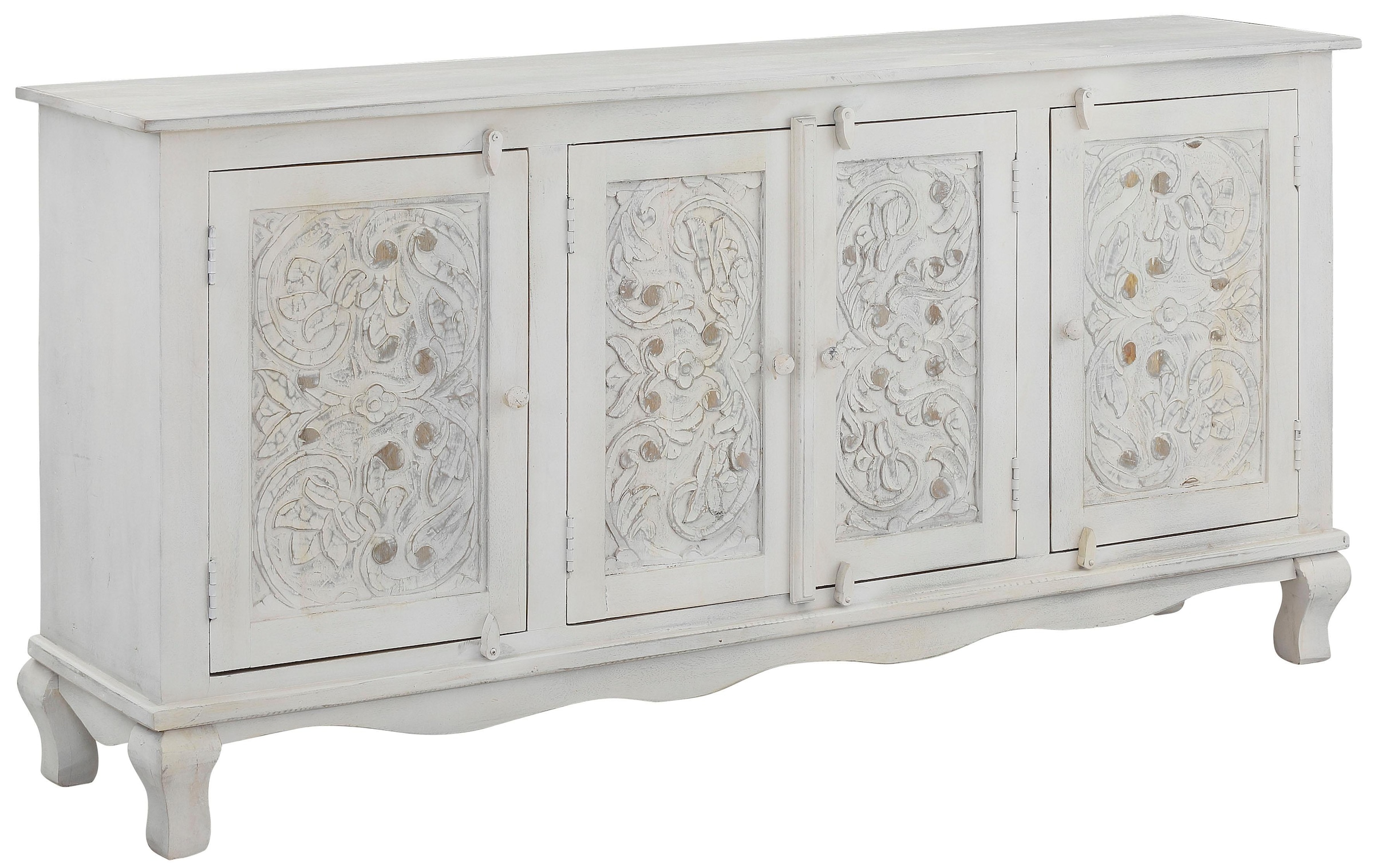 Home affaire Sideboard »Rajat«, Kommode aus Mangoholz mit Frontenfräsungen, Breite 175 cm
