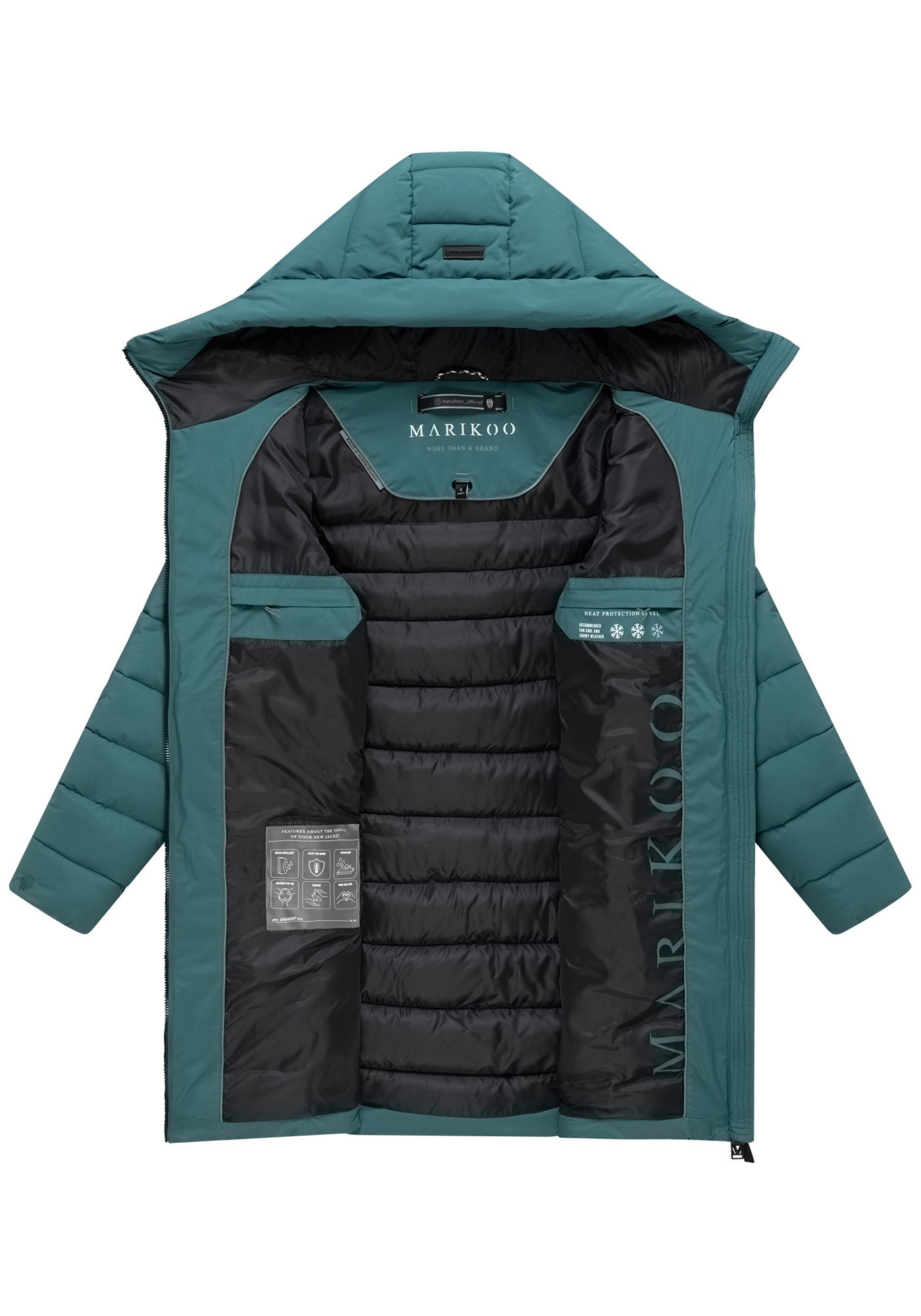 Marikoo Winterjacke »Nanoraa« mit Kapuze Winterjacke mit horizontaler Steppung, hohem Kragen & Kapuze