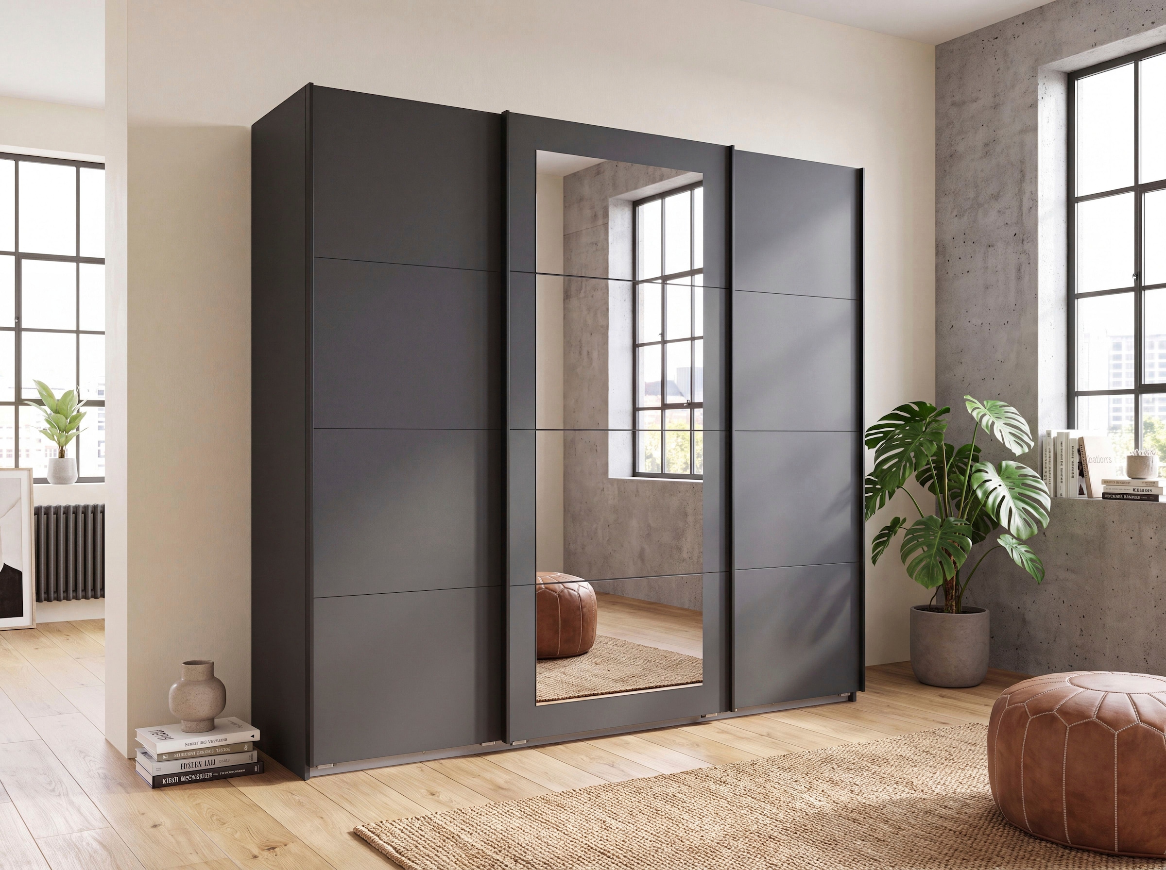 Wimex Schwebetürenschrank »RINTELN mit Spiegel, erhältlich in den Breiten: 225cm, 270cm & 313cm« 3-türiger Schrank in verschiedenen Farben erhältlich