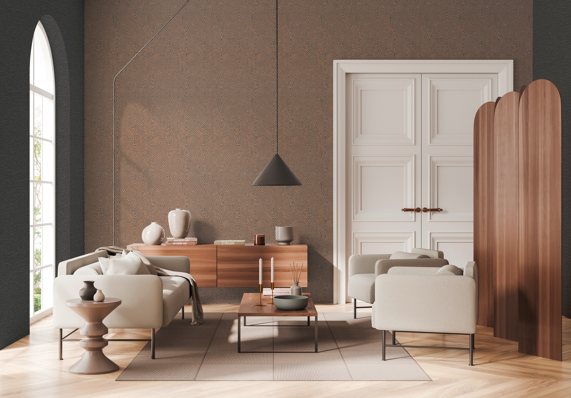 living walls Vliestapete »3D-Tapete Wellenmuster - Moderne Vliestapete« leicht glänzend strukturiert