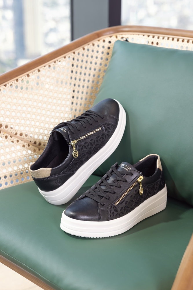 Remonte Plateausneaker  Halbschuh, Schnürschuh mit Perforation und seitlichem Reißverschluss