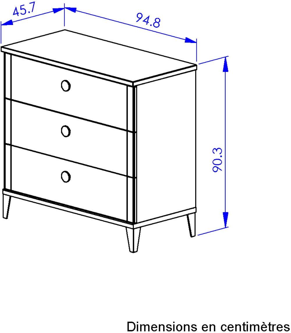 Galipette Wickelkommode »Marcel«, bis 100 kg, Komplette Wickelkommode, 95 cm