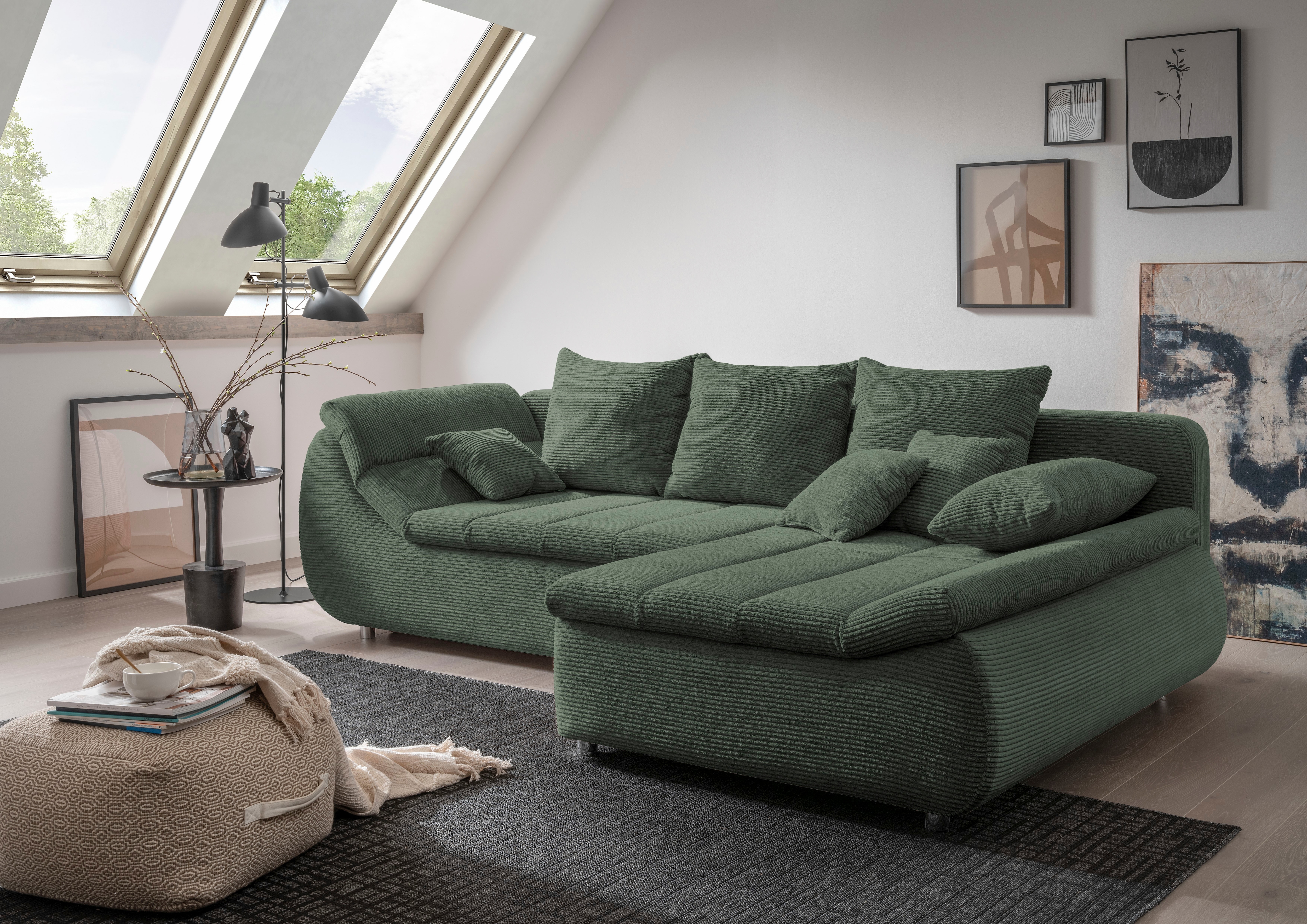 Home affaire Ecksofa "Imola, bequem, aktuelle Steppung im Sitz, L-Form, Breite 270cm" wahlweise mit Bettfunktion