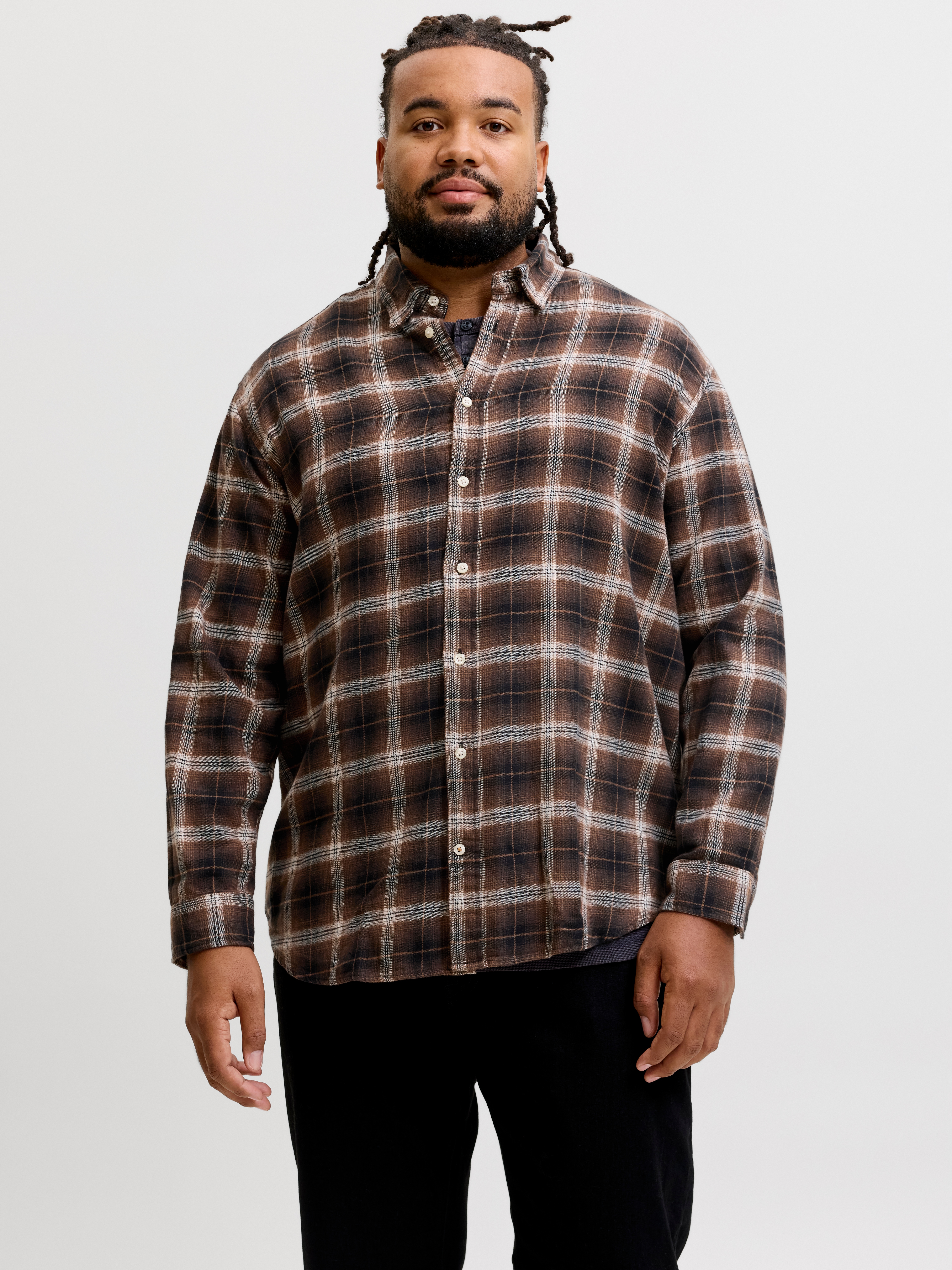 Jack & Jones PlusSize Langarmhemd "JJEFIELD CHECK SHIRT LS SN PLS" Baumwolle, relaxed fit