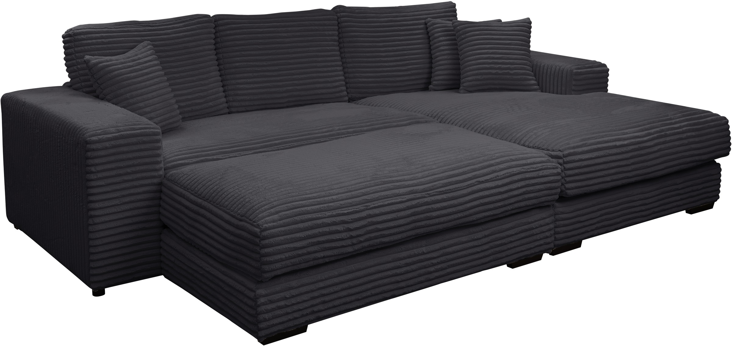 WERK2 Polstergarnitur "Eden L-Form + Hocker. Mega Couch Breite 286cm, Cord" günstig online kaufen