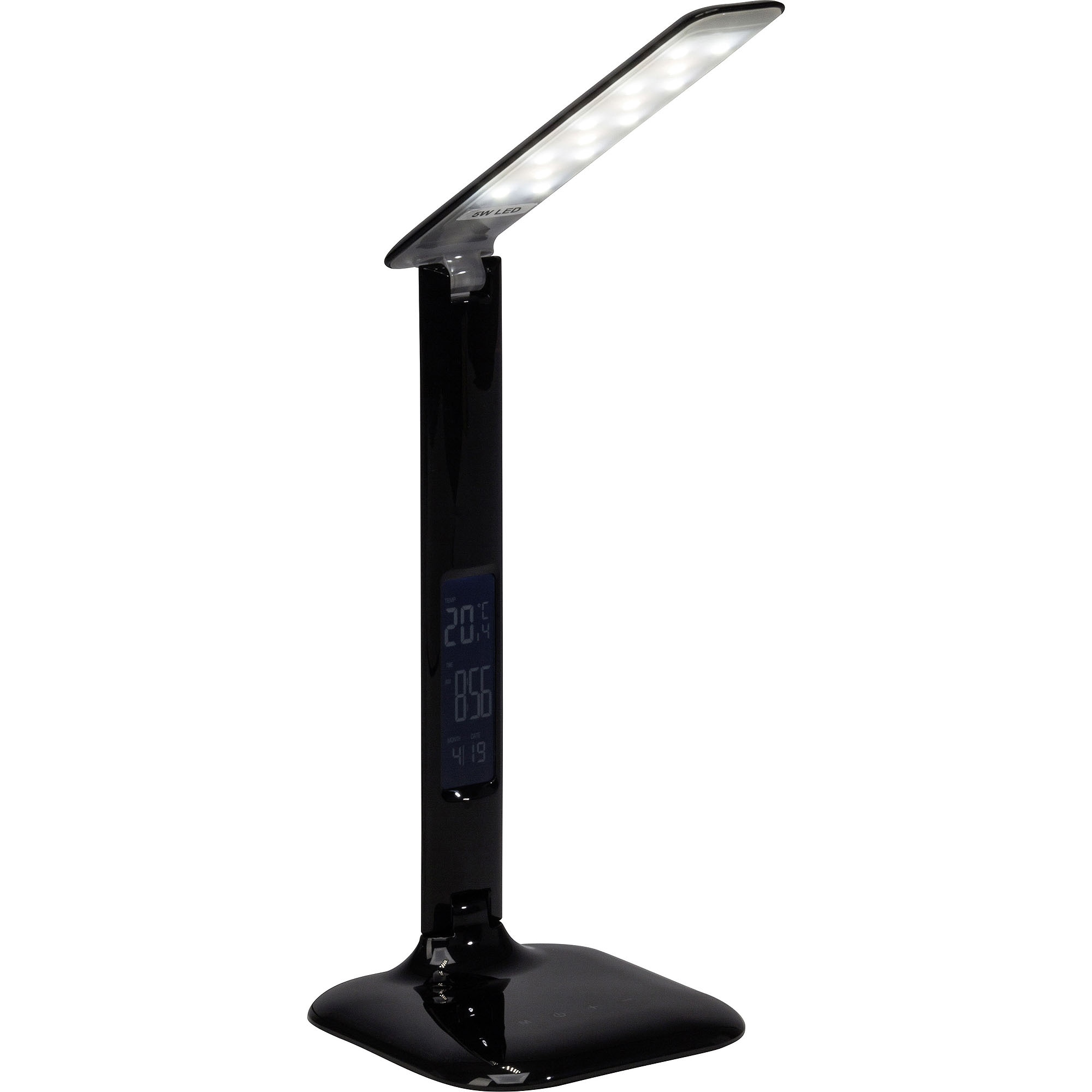 Brilliant LED Tischleuchte »Glenn«, 1 flammig-flammig, H 55 cm, dimmbar, CCT, Touch-, Uhr/Wecker-, Kalenderfunktion, schwarz
