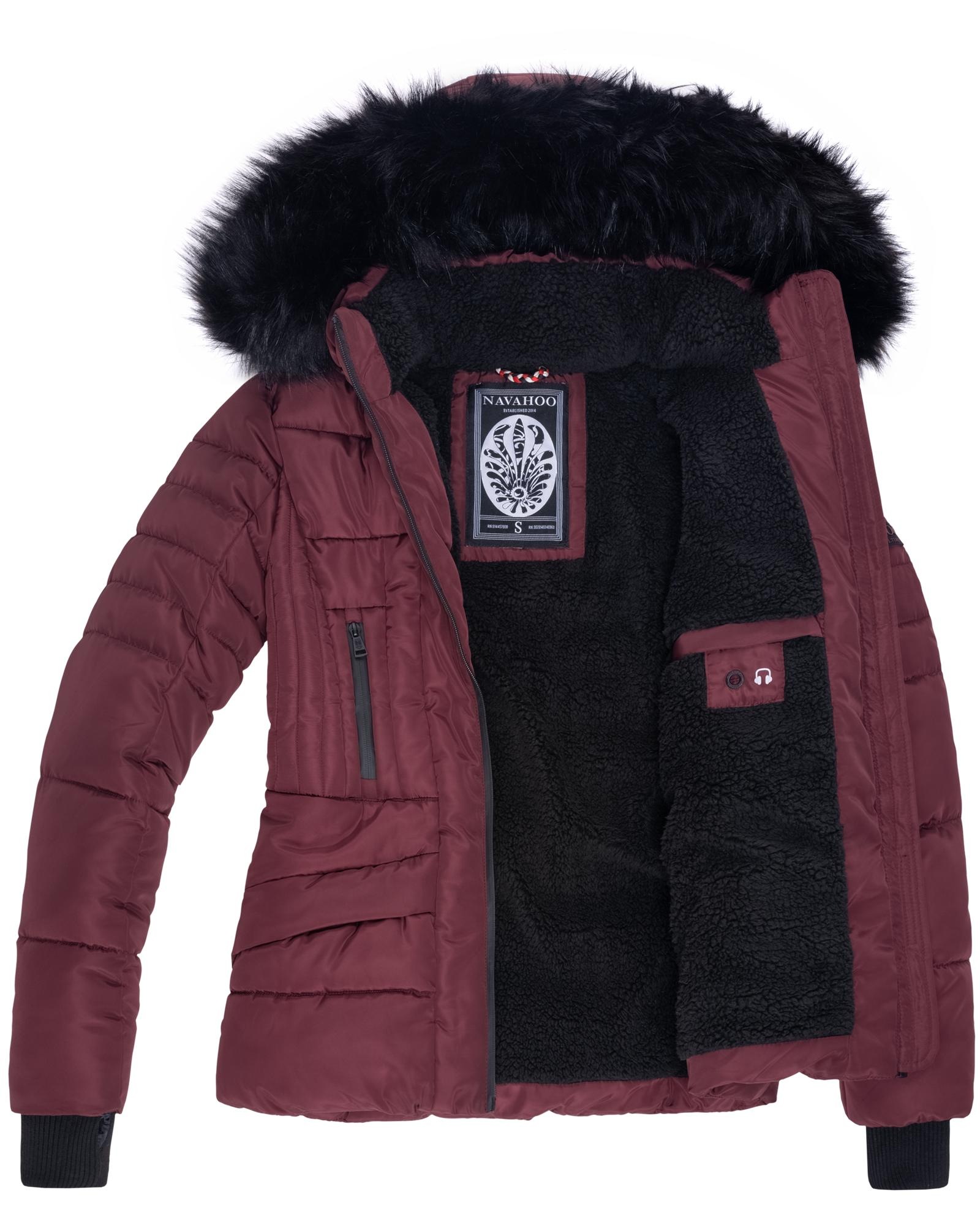 Navahoo Steppjacke »Adele«, mit Kapuze, hochwertige Winterjacke mit edler Kunstfell- Kapuze