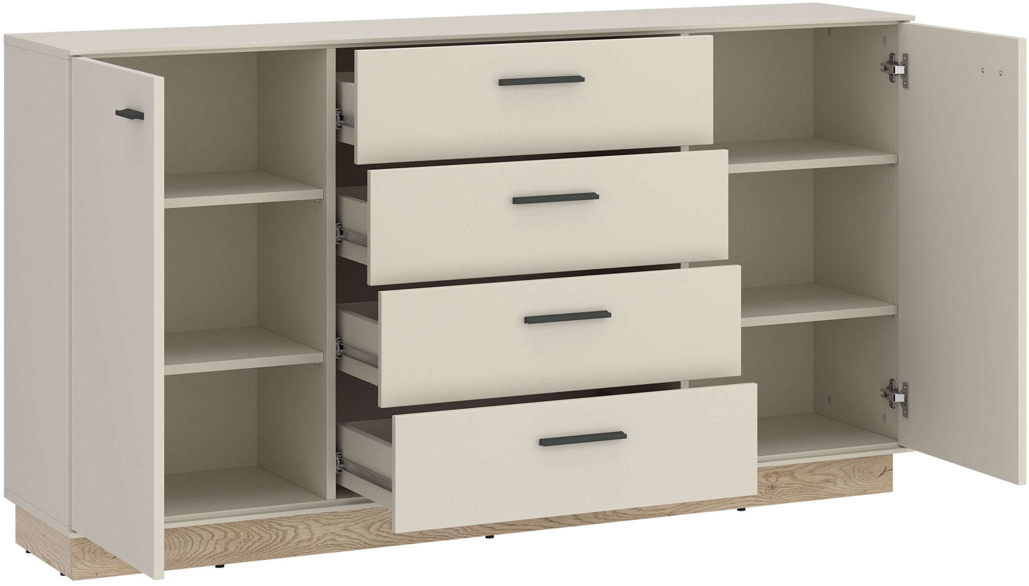 Home affaire Sideboard modernses Sideboard, Breite ca.155 cm, 2 Türen und 4 Schubkasten