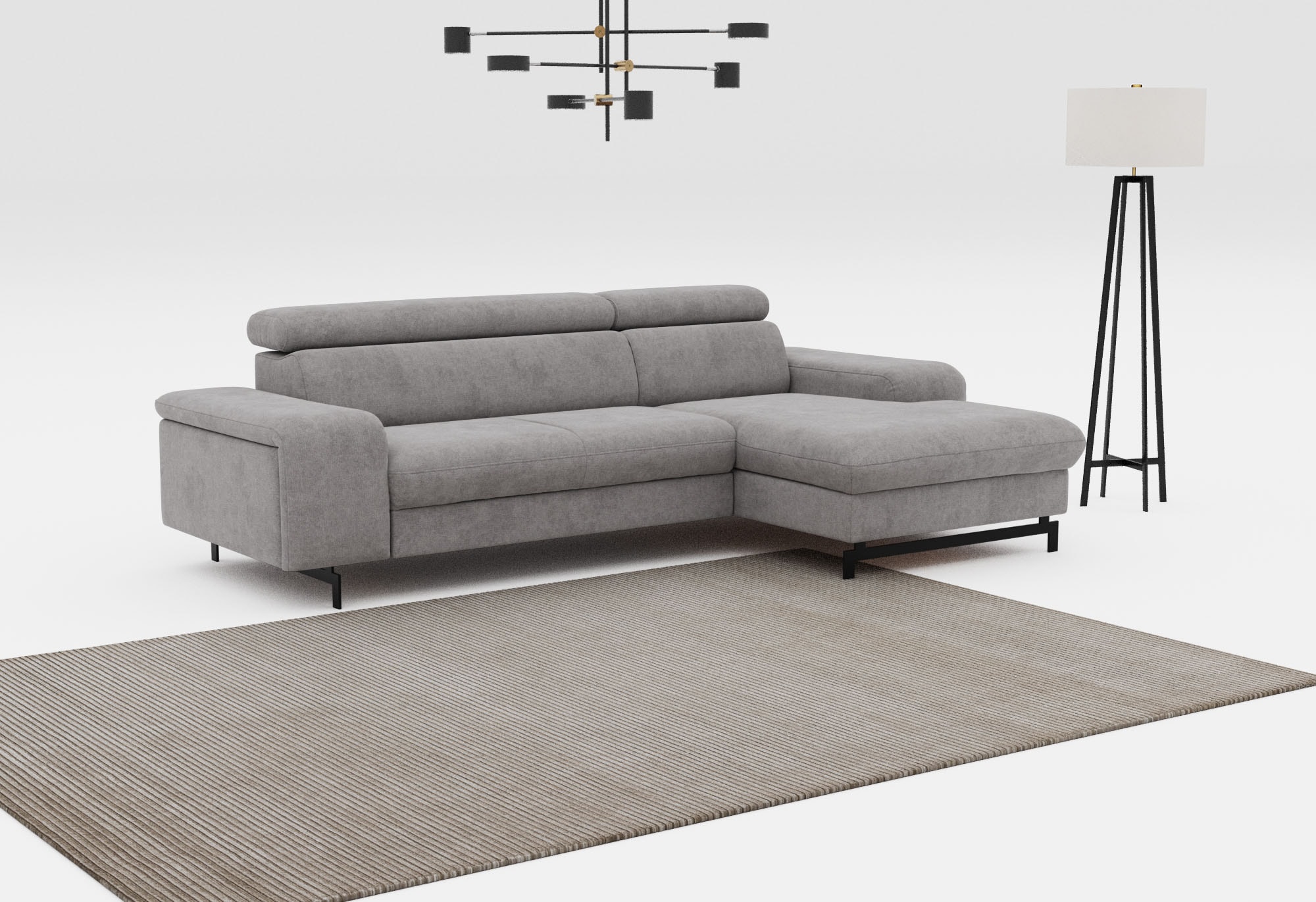 COTTA Ecksofa "Emma L-Form, B: 267 cm" mit Kopfteilverstellung, optional Schlaffunktion & Bettkasten